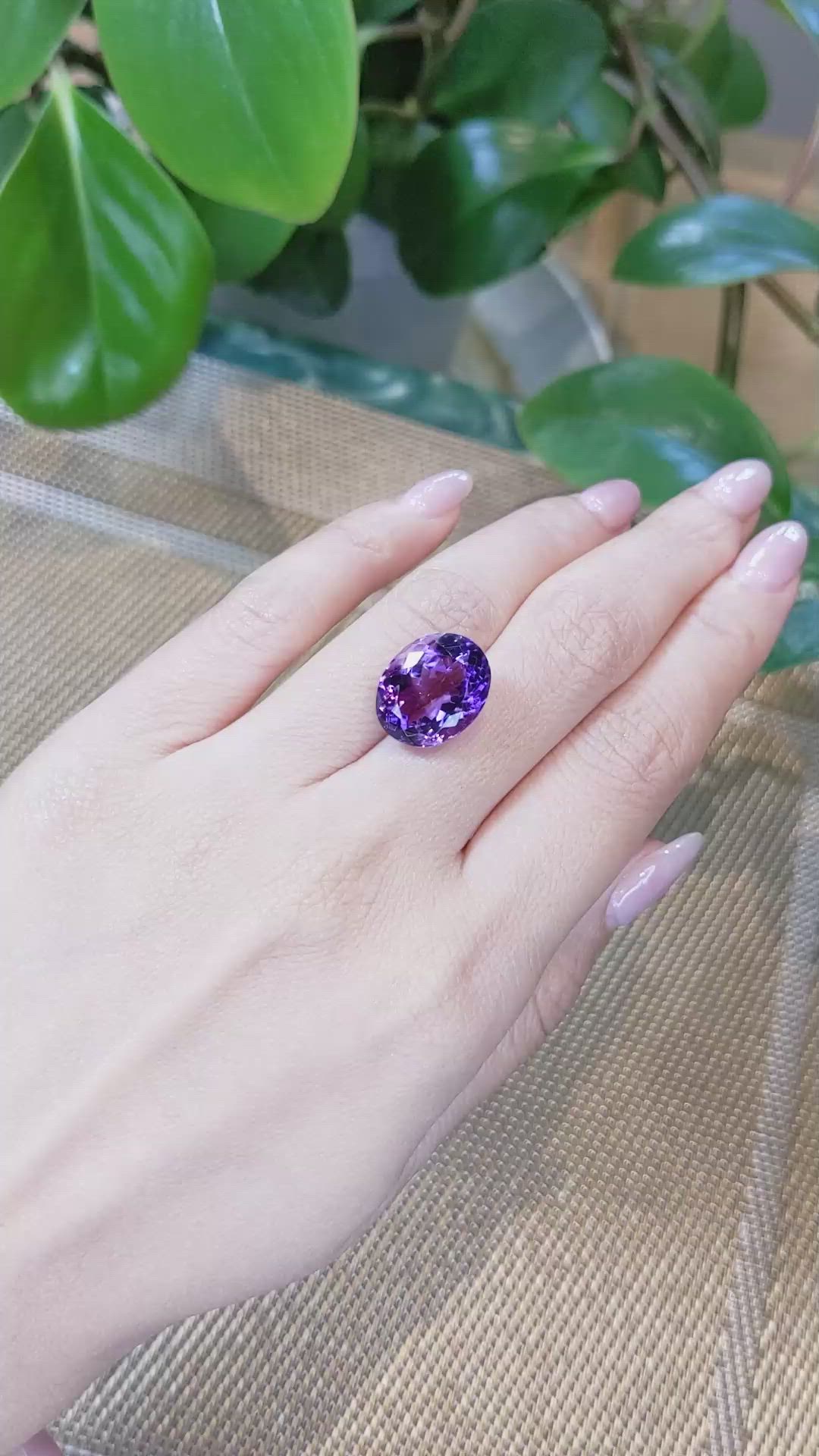 11.42 Ct. Amethyst from Africa Size Video