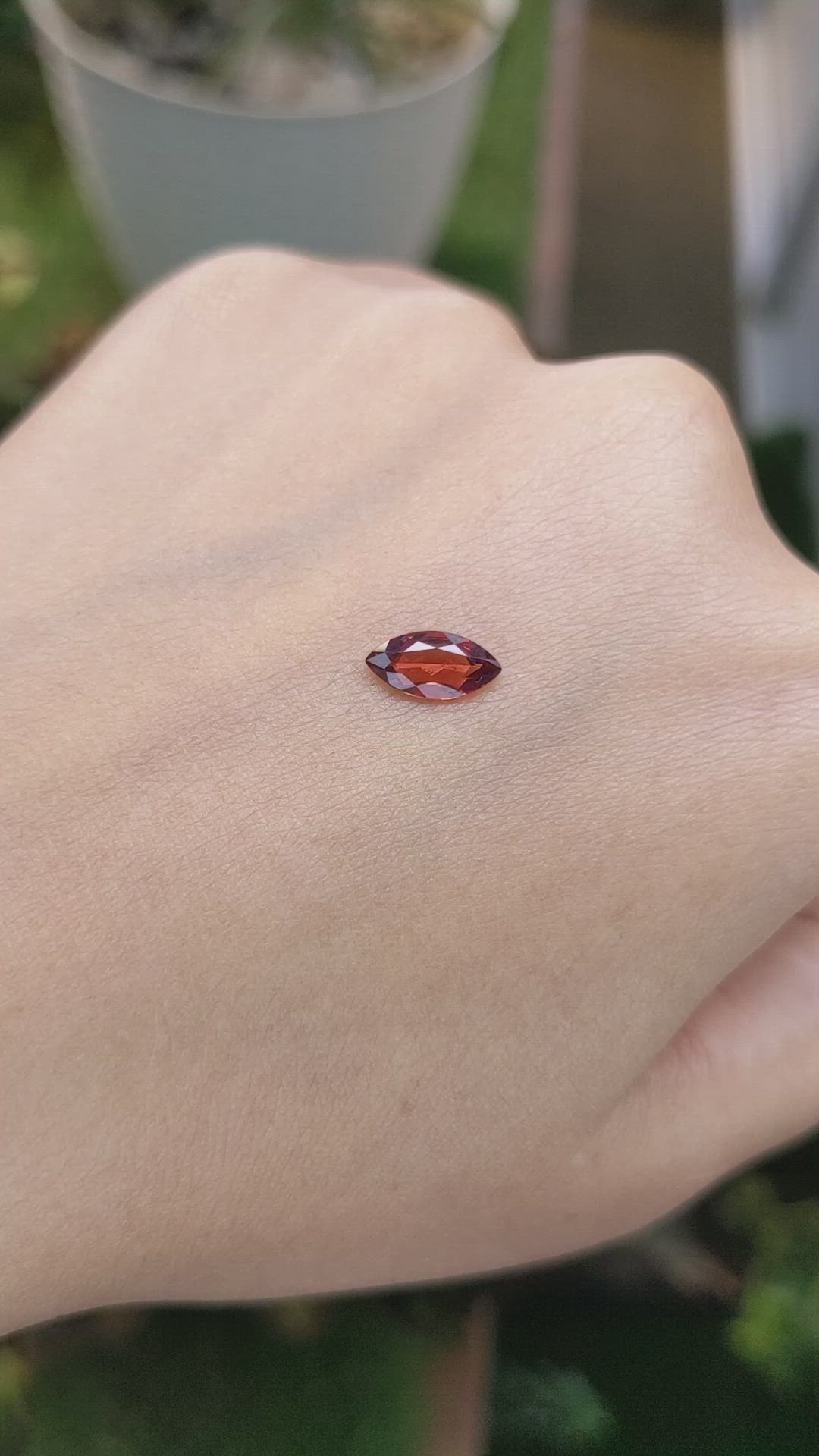 0.83 Ct. Garnet from Ceylon (Sri Lanka) Size Video