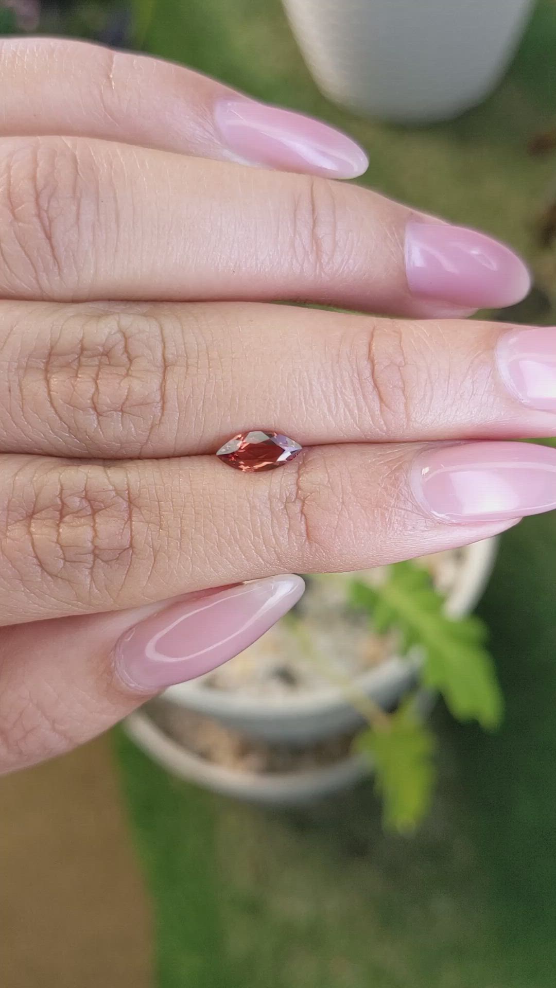 0.75 Ct. Garnet from Ceylon (Sri Lanka) Size Video