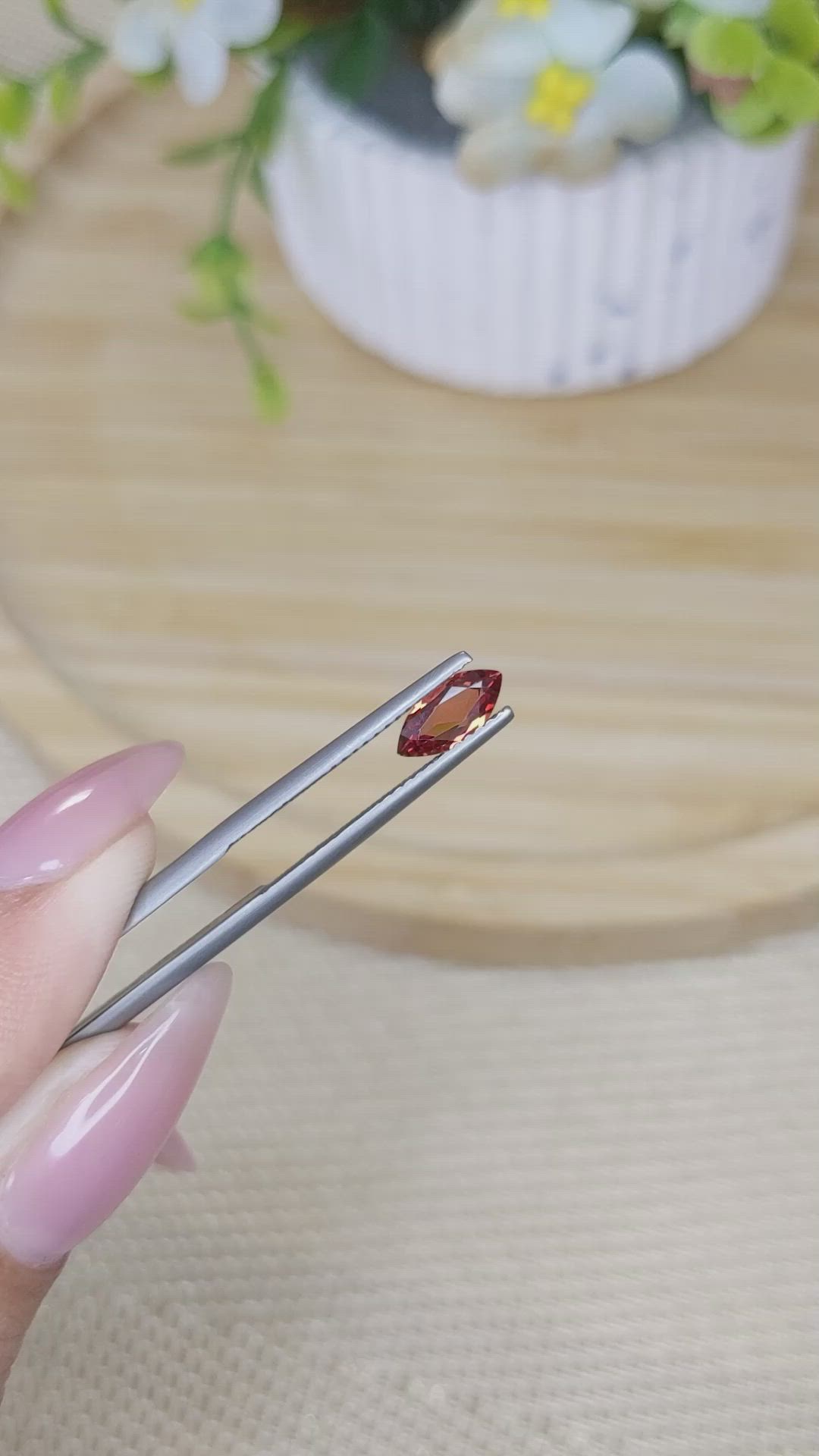 0.75 Ct. Garnet from Ceylon (Sri Lanka) Size Video