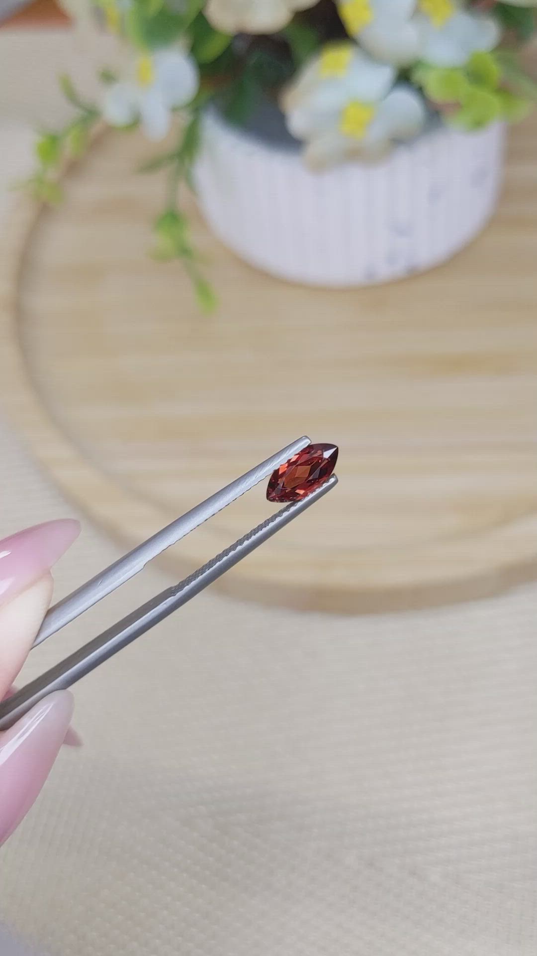 0.96 Ct. Garnet from Ceylon (Sri Lanka) Size Video