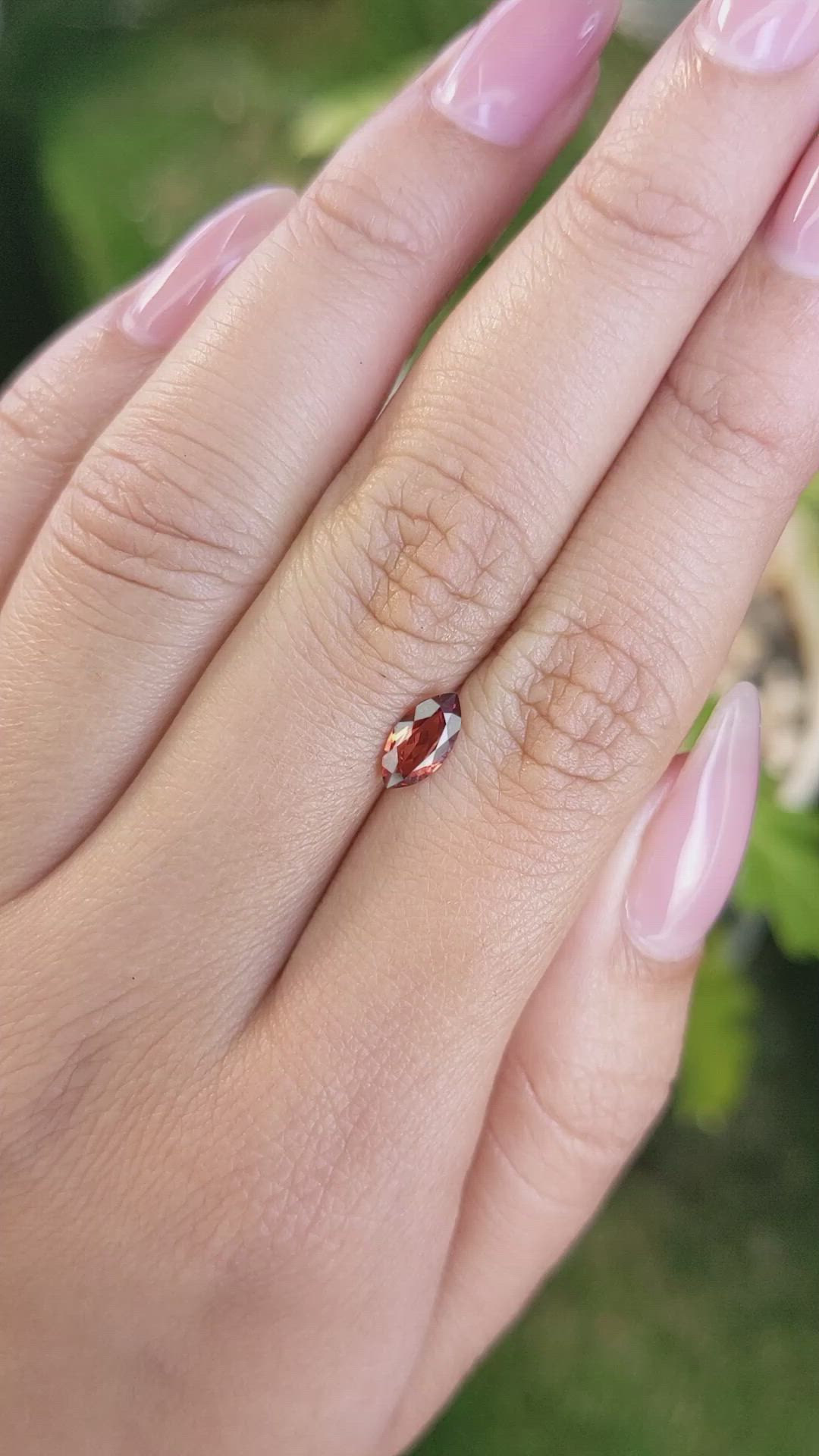 0.75 Ct. Garnet from Ceylon (Sri Lanka) Size Video