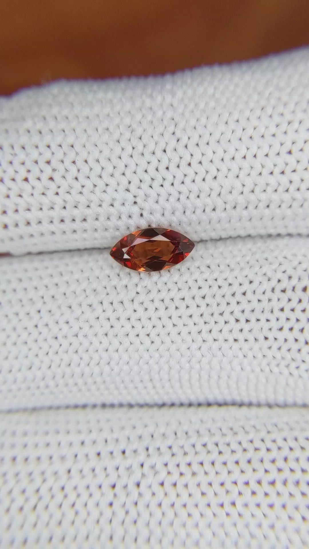 0.75 Ct. Garnet from Ceylon (Sri Lanka) Size Video