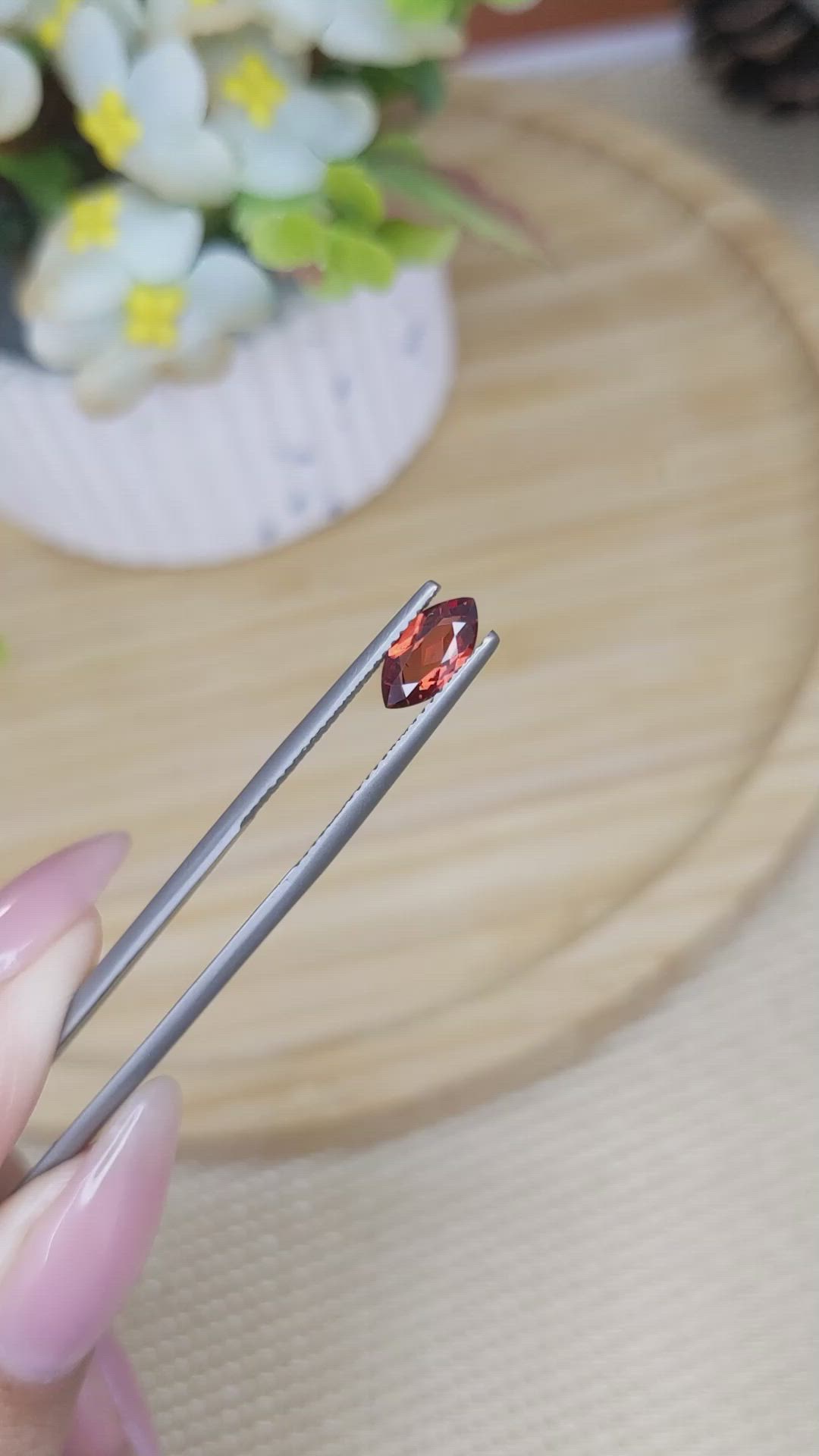 0.99 Ct. Garnet from Ceylon (Sri Lanka) Size Video