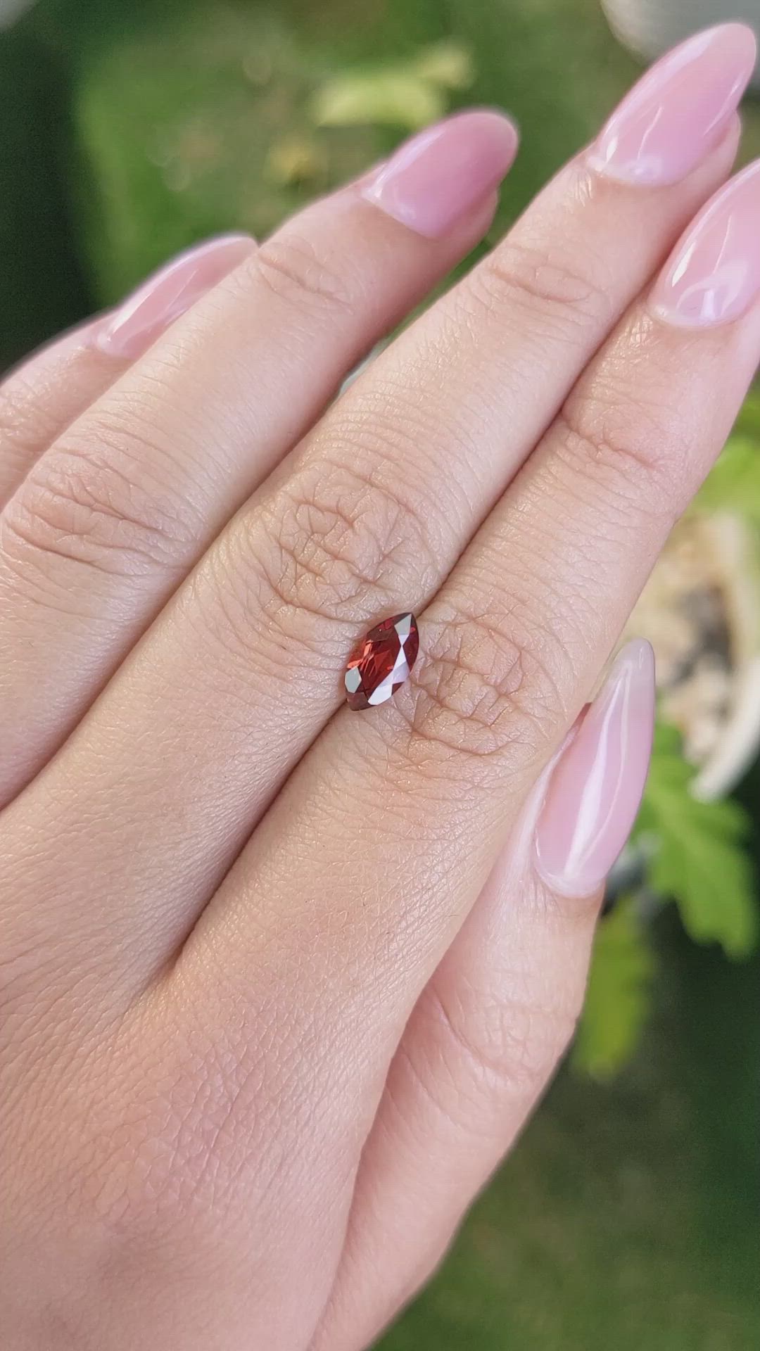 0.99 Ct. Garnet from Ceylon (Sri Lanka) Size Video