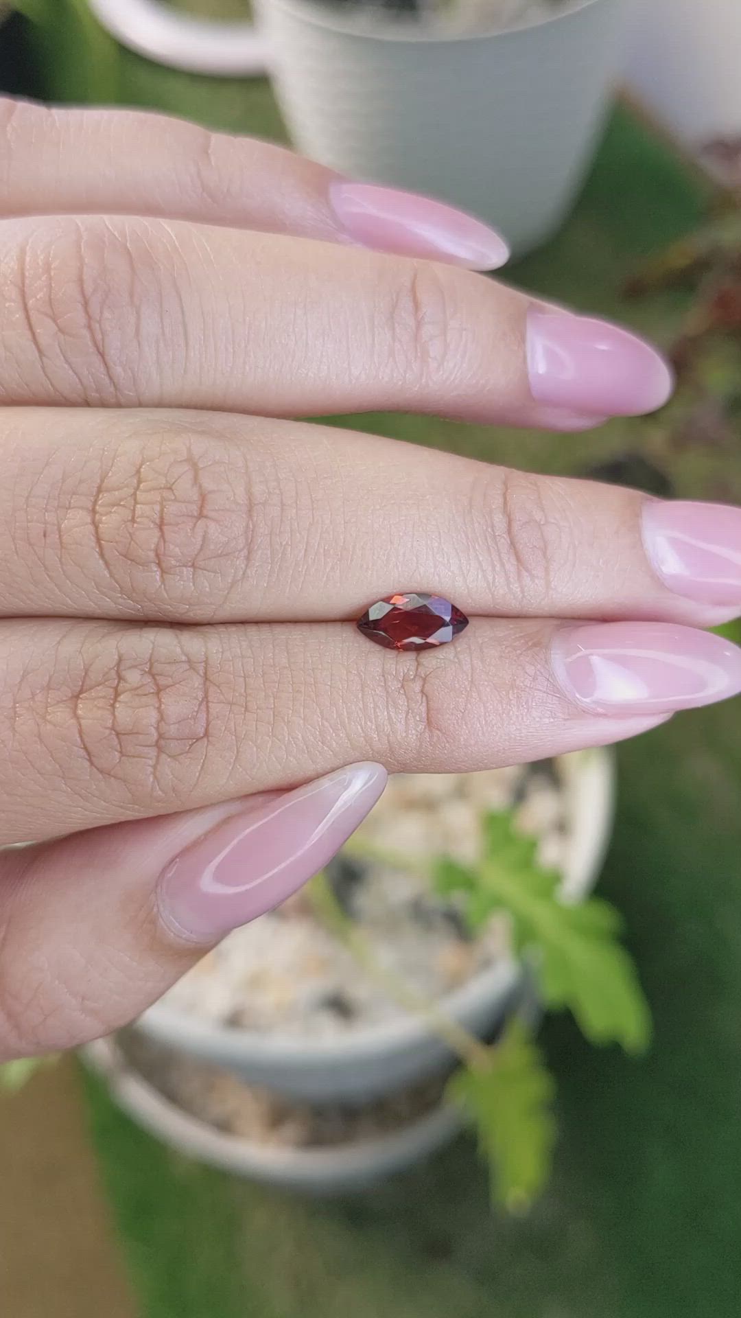 0.99 Ct. Garnet from Ceylon (Sri Lanka) Size Video