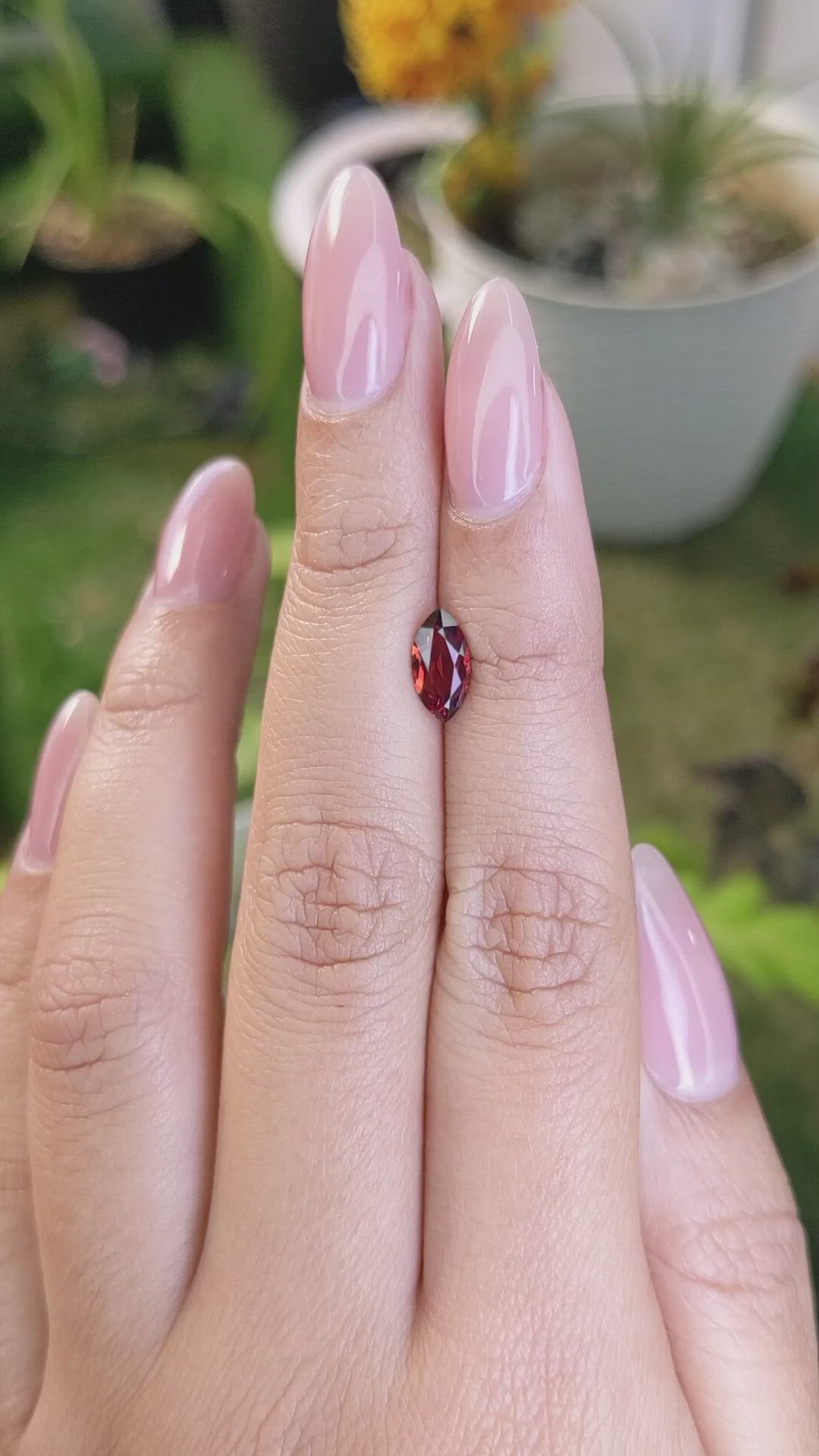 0.99 Ct. Garnet from Ceylon (Sri Lanka) Size Video