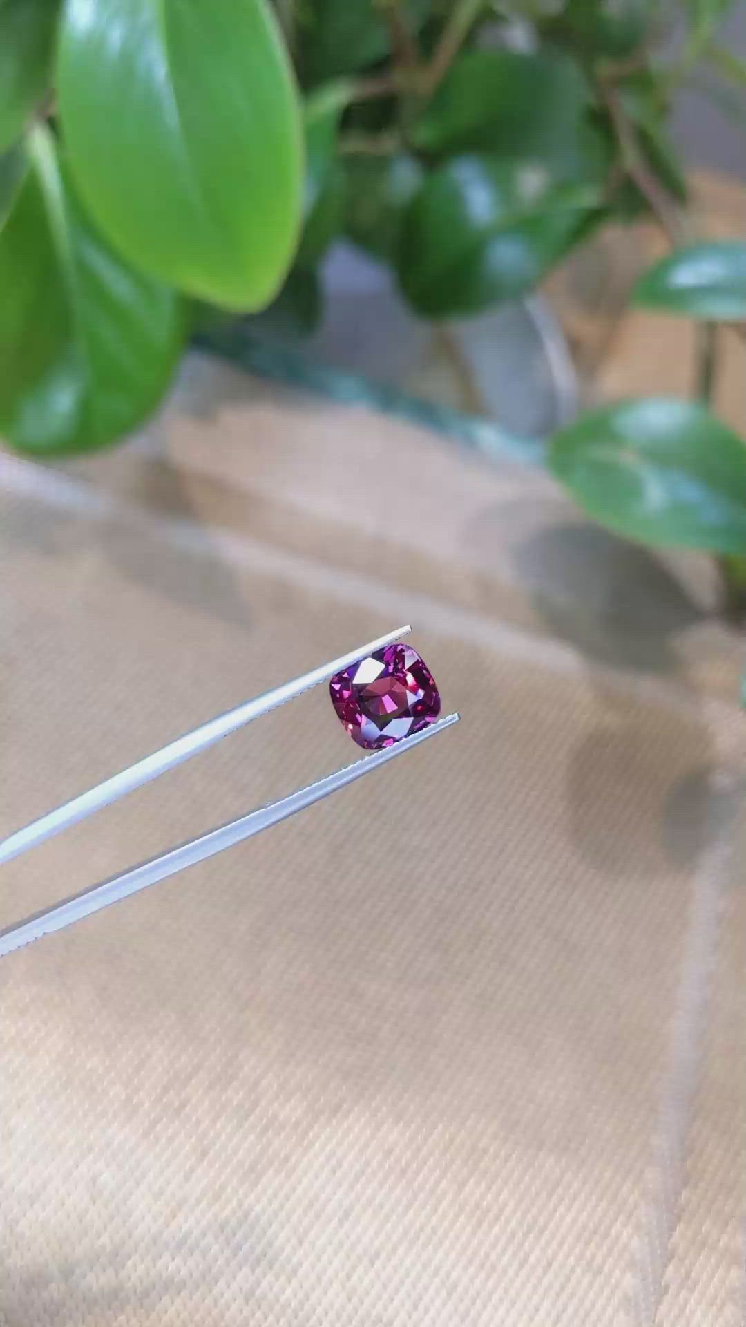 3.80 Ct. Rhodolite Garnet from Tanzania Size Video