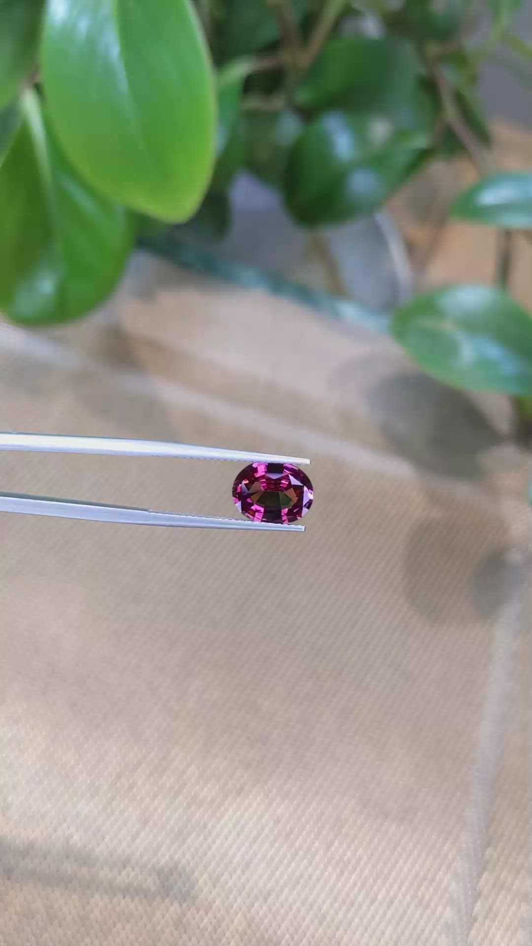 2.92 Ct. Rhodolite Garnet from Tanzania Size Video
