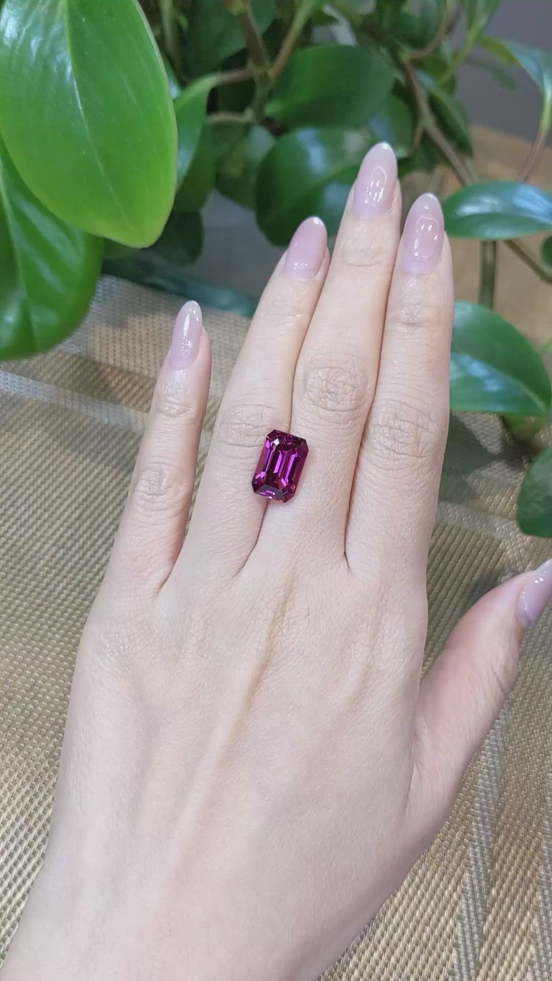 7.36 Ct. Rhodolite Garnet from Tanzania Size Video