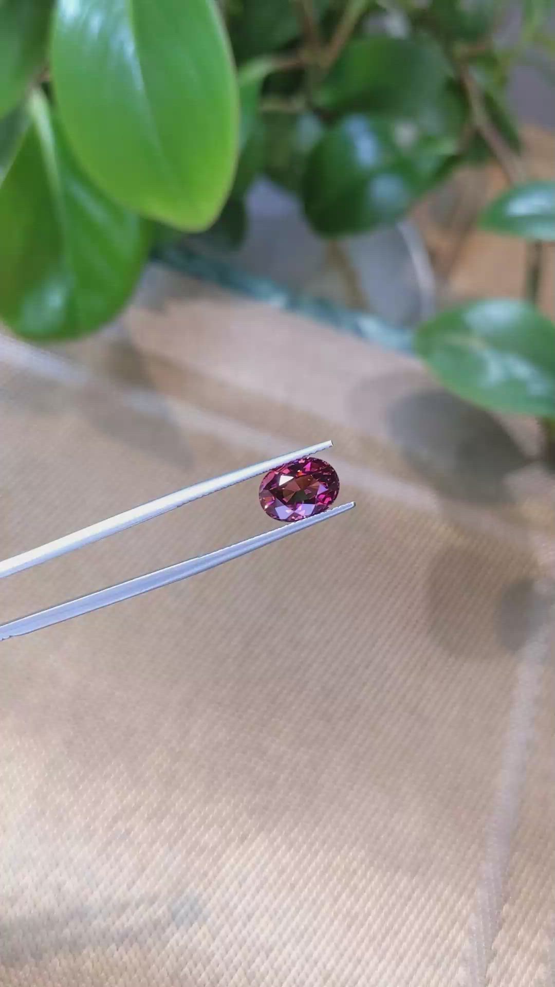3.33 Ct. Rhodolite Garnet from Tanzania Size Video