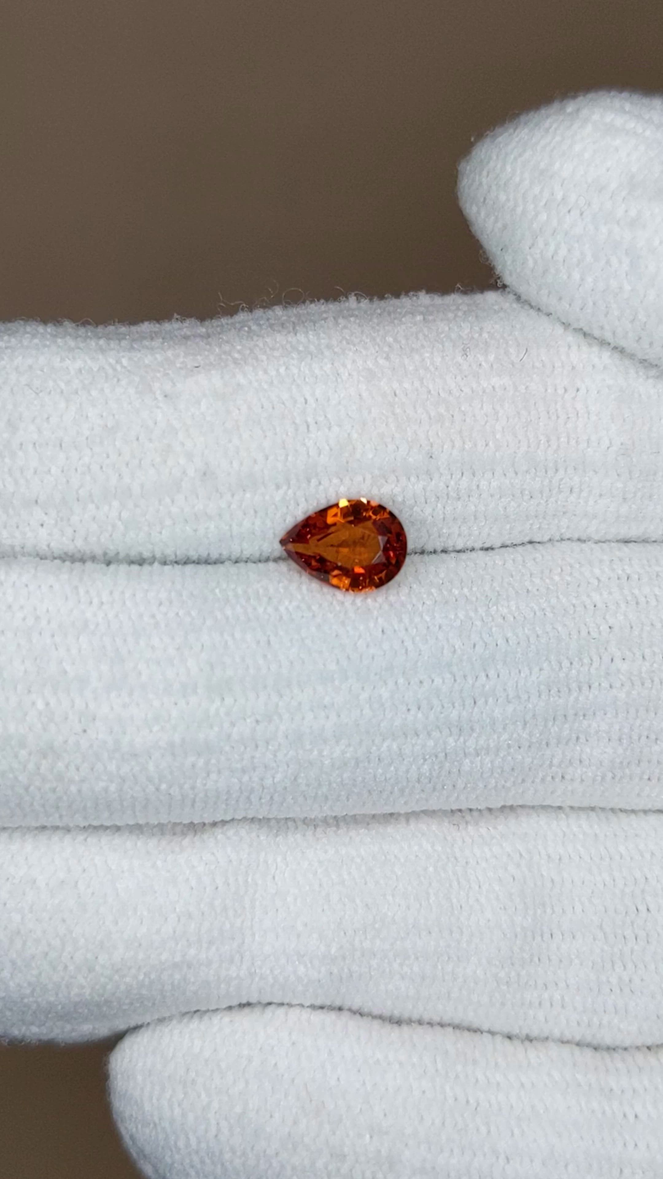 0.82 Ct. Hessonite Garnet from Ceylon (Sri Lanka) Size Video