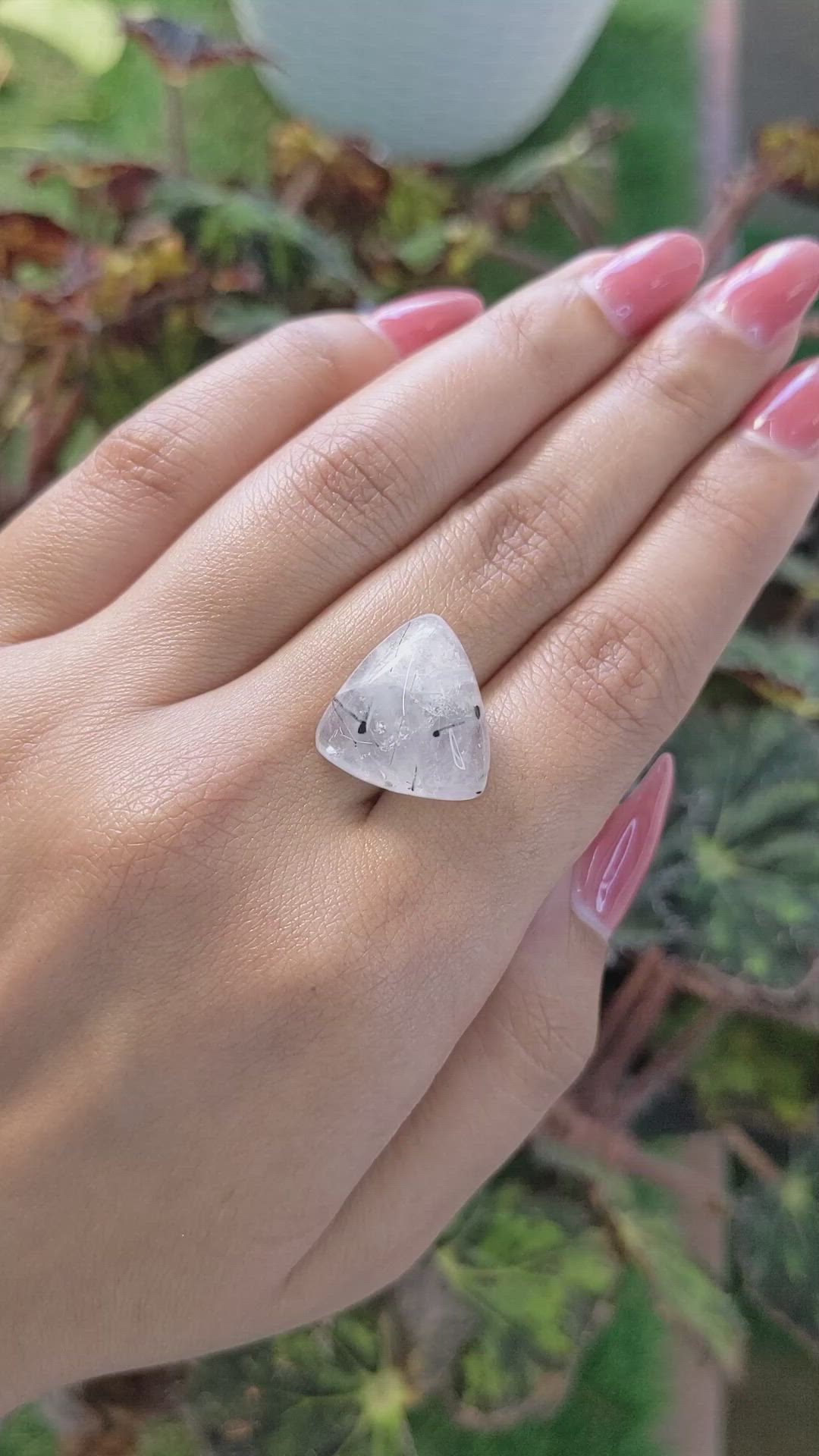 14.22 Ct. Cabochon Rutilated Quartz from Brazil Size Video