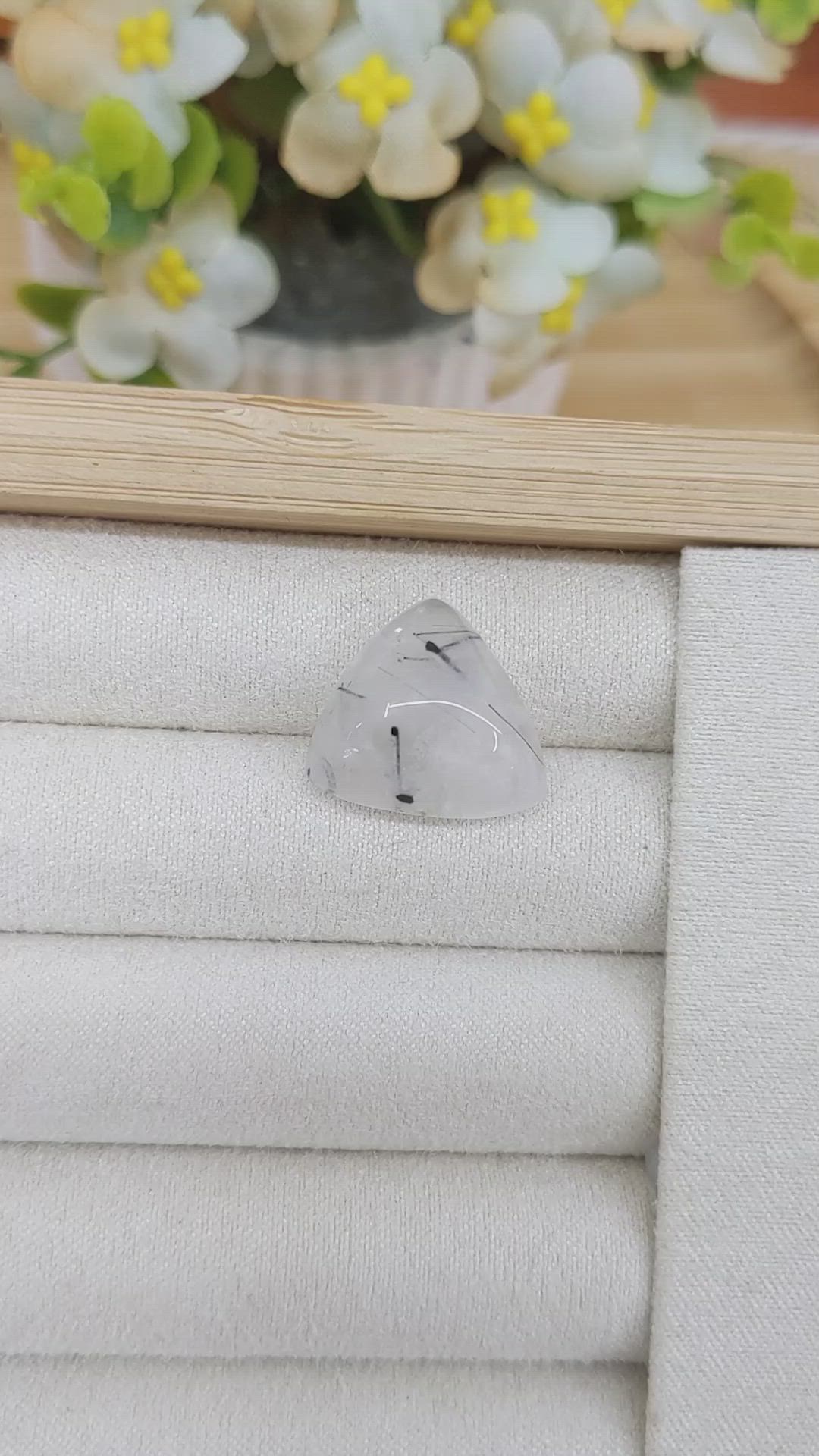 14.22 Ct. Cabochon Rutilated Quartz from Brazil Size Video