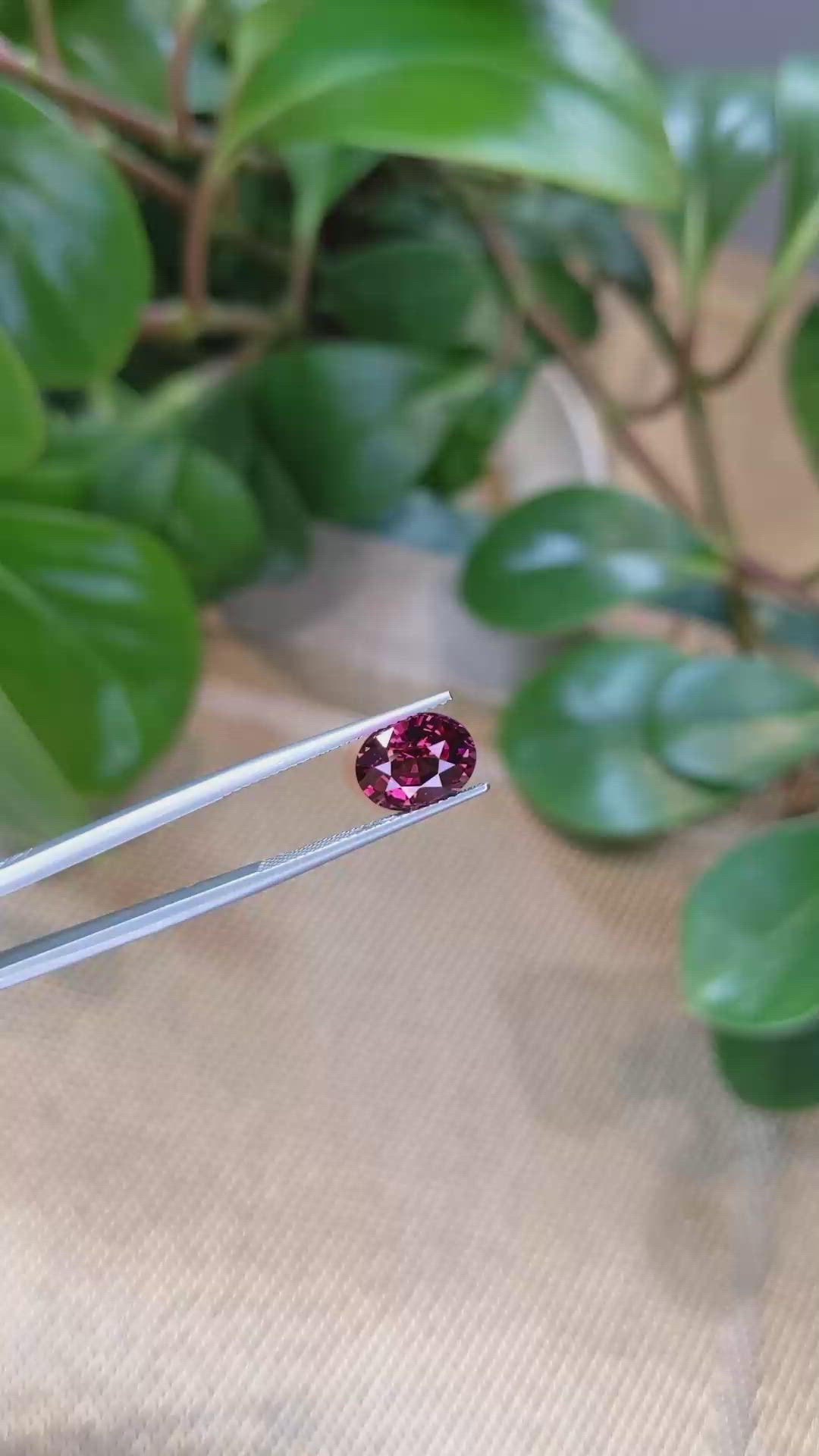 3.41 Ct. Rhodolite Garnet from Tanzania Size Video
