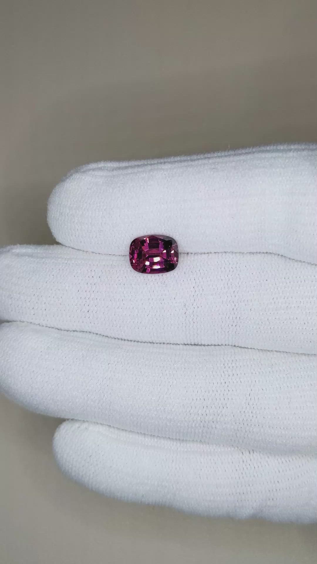 2.56 Ct. Rhodolite Garnet from Tanzania Size Video