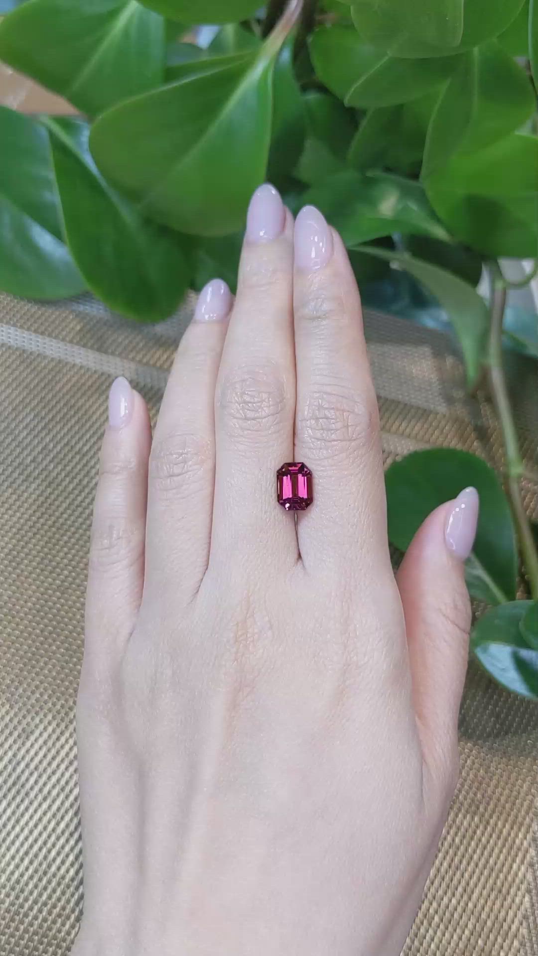 3.35 Ct. Rhodolite Garnet from Tanzania Size Video