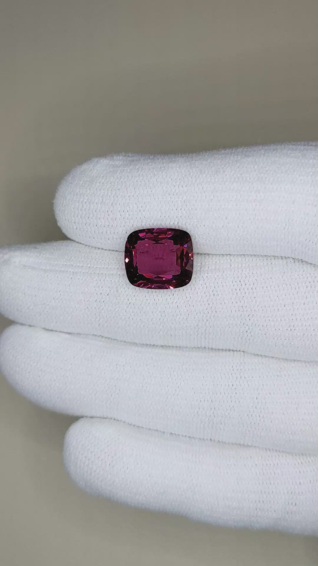 8.55 Ct. Rhodolite Garnet from Tanzania Size Video