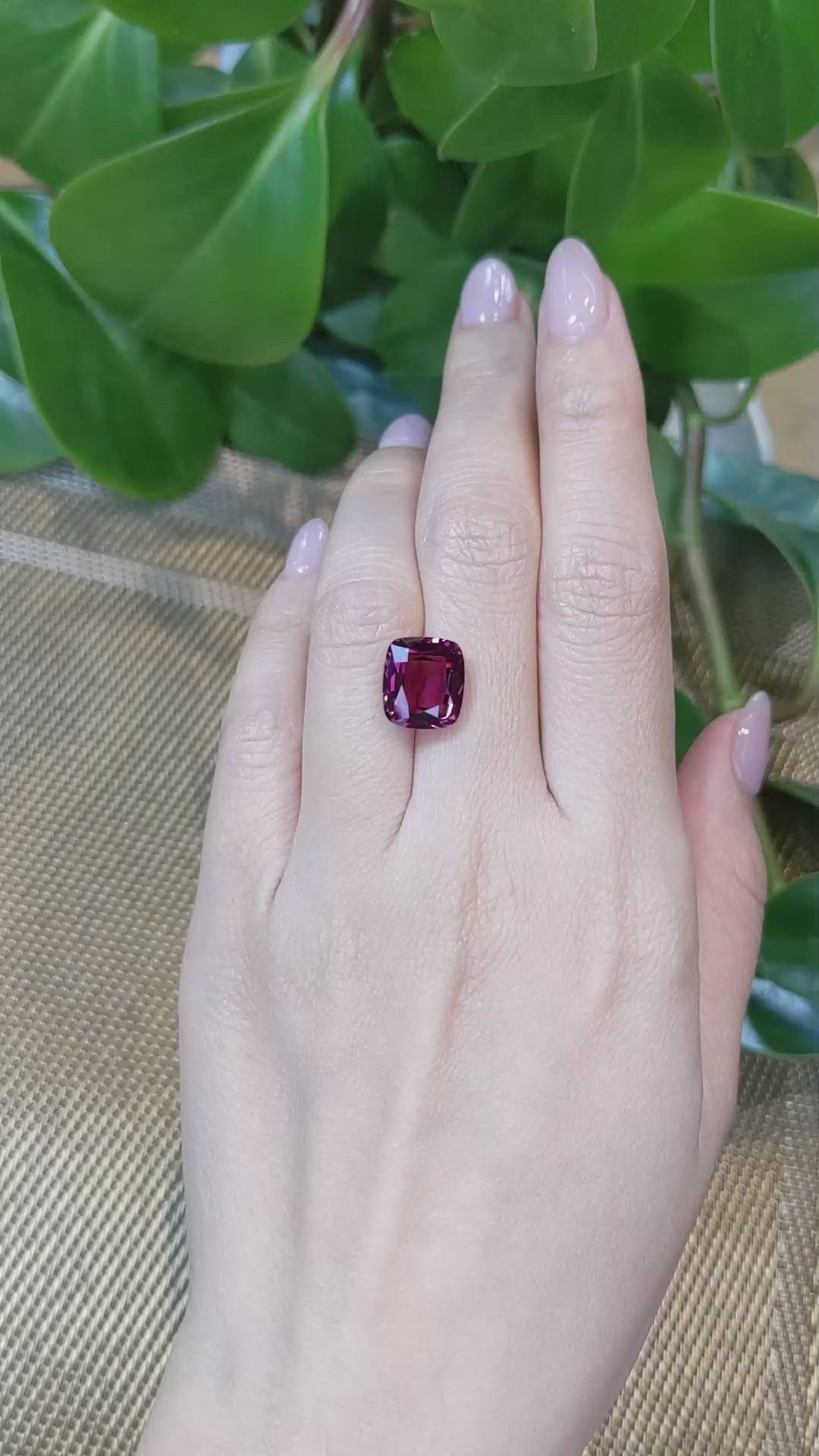8.55 Ct. Rhodolite Garnet from Tanzania Size Video