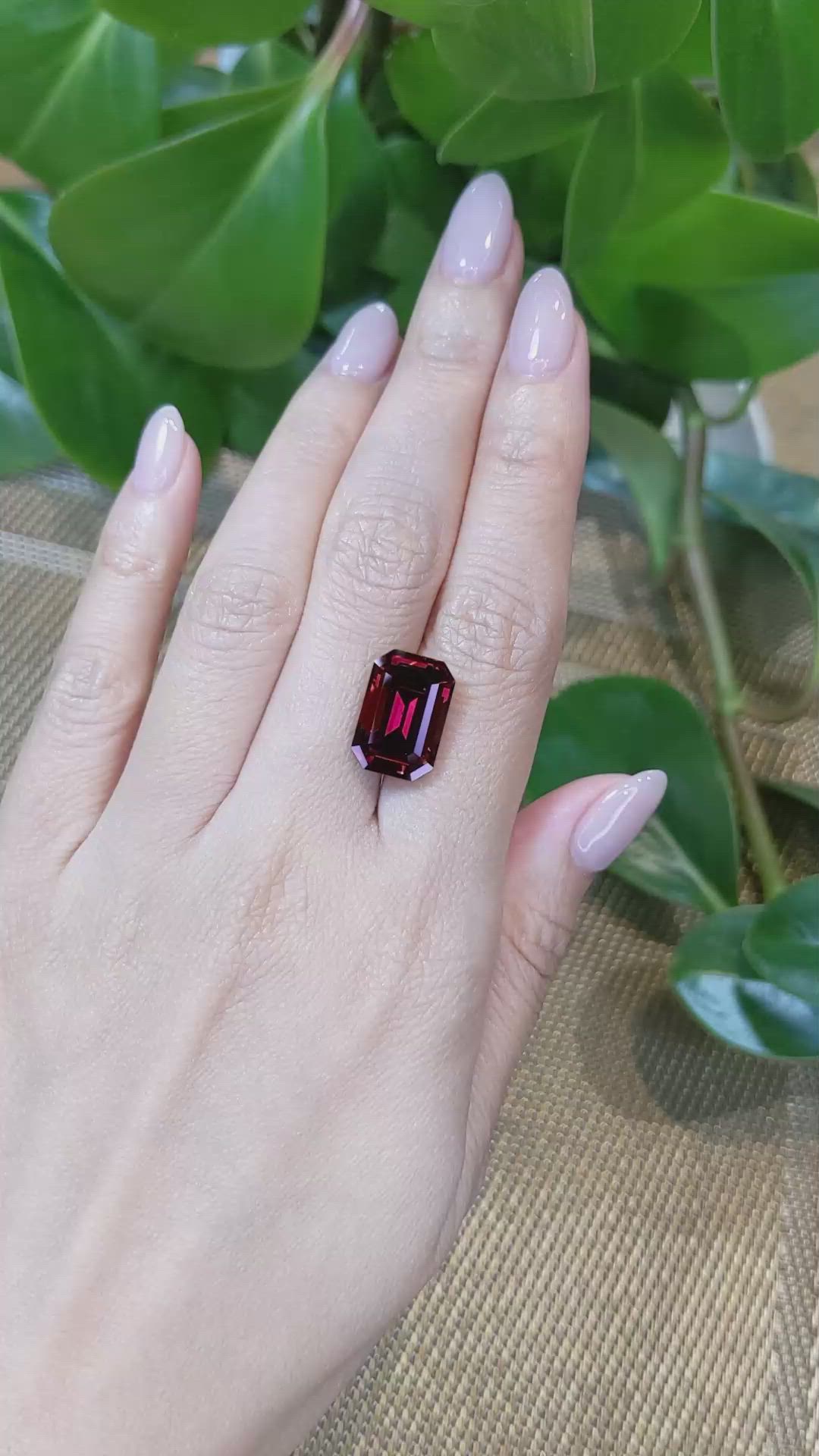 12.24 Ct. Rhodolite Garnet from Tanzania Size Video
