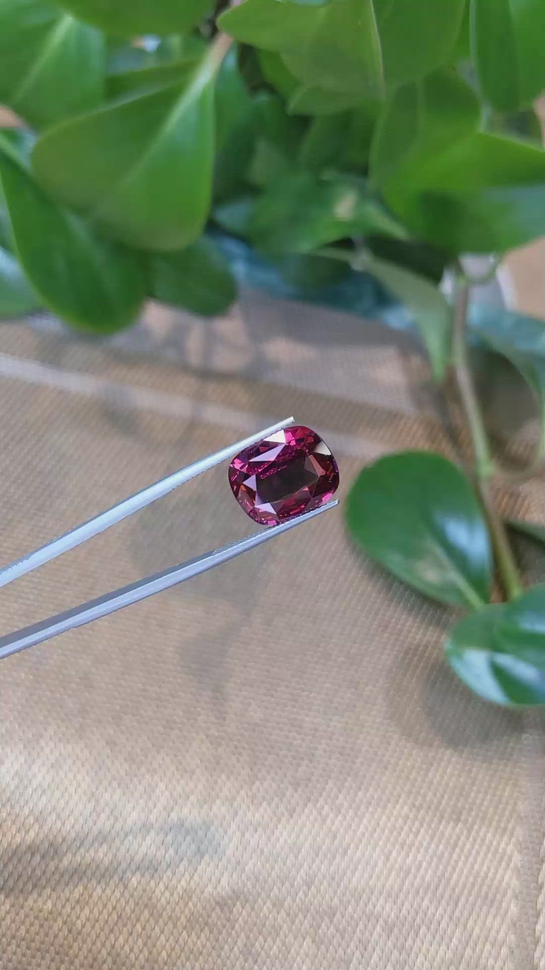 12.39 Ct. Rhodolite Garnet from Tanzania Size Video