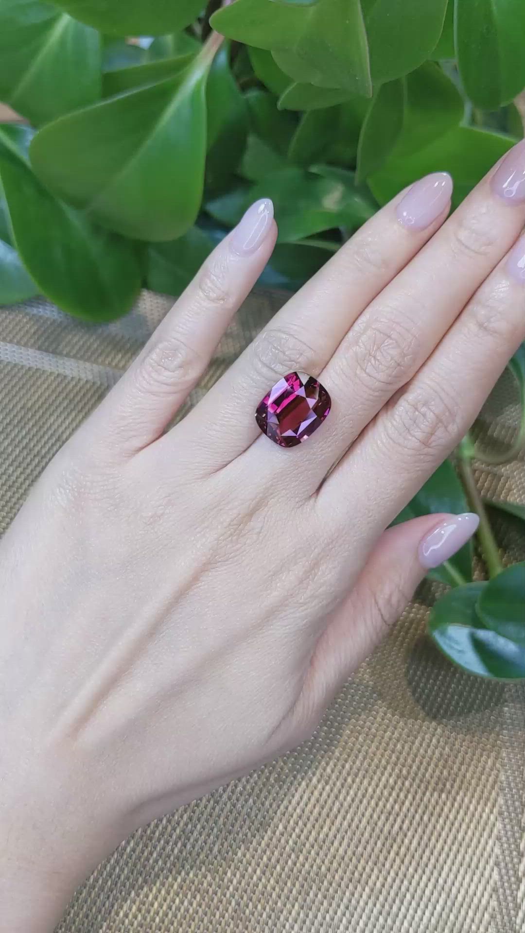 12.39 Ct. Rhodolite Garnet from Tanzania Size Video