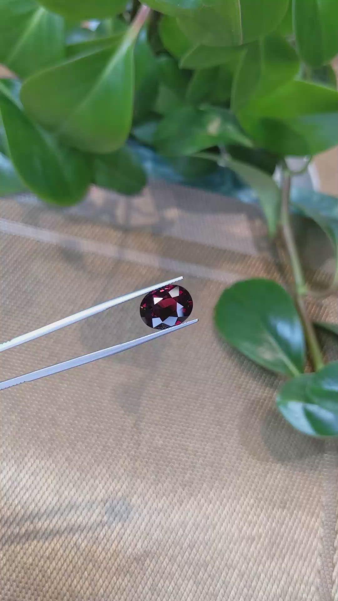 6.85 Ct. Rhodolite Garnet from Tanzania Size Video