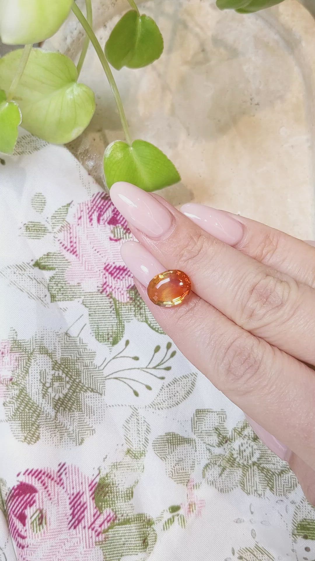 3.14 Ct. Fire Opal from Mexico Size Video