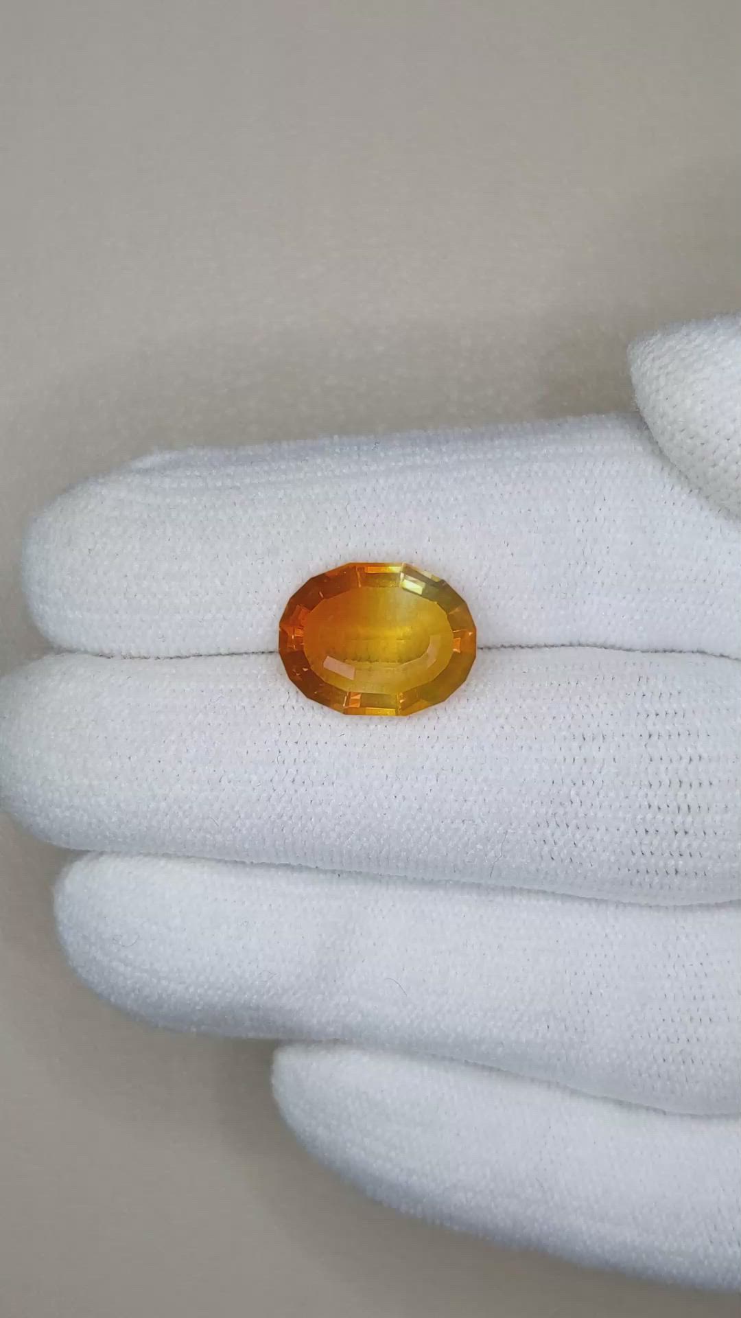 3.14 Ct. Fire Opal from Mexico Size Video