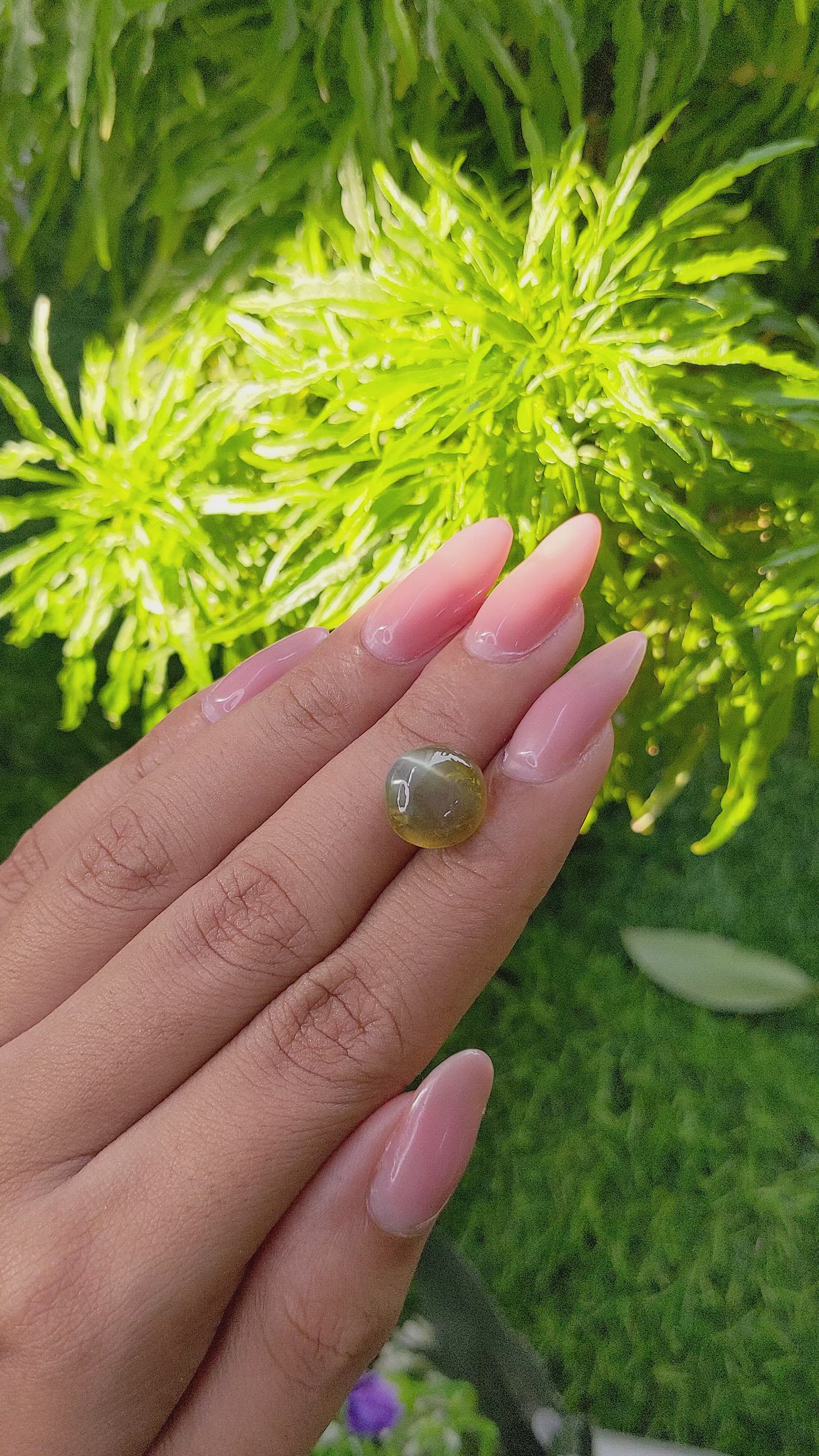 7.95 Ct. Cabochon Chrysoberyl from Tanzania Size Video