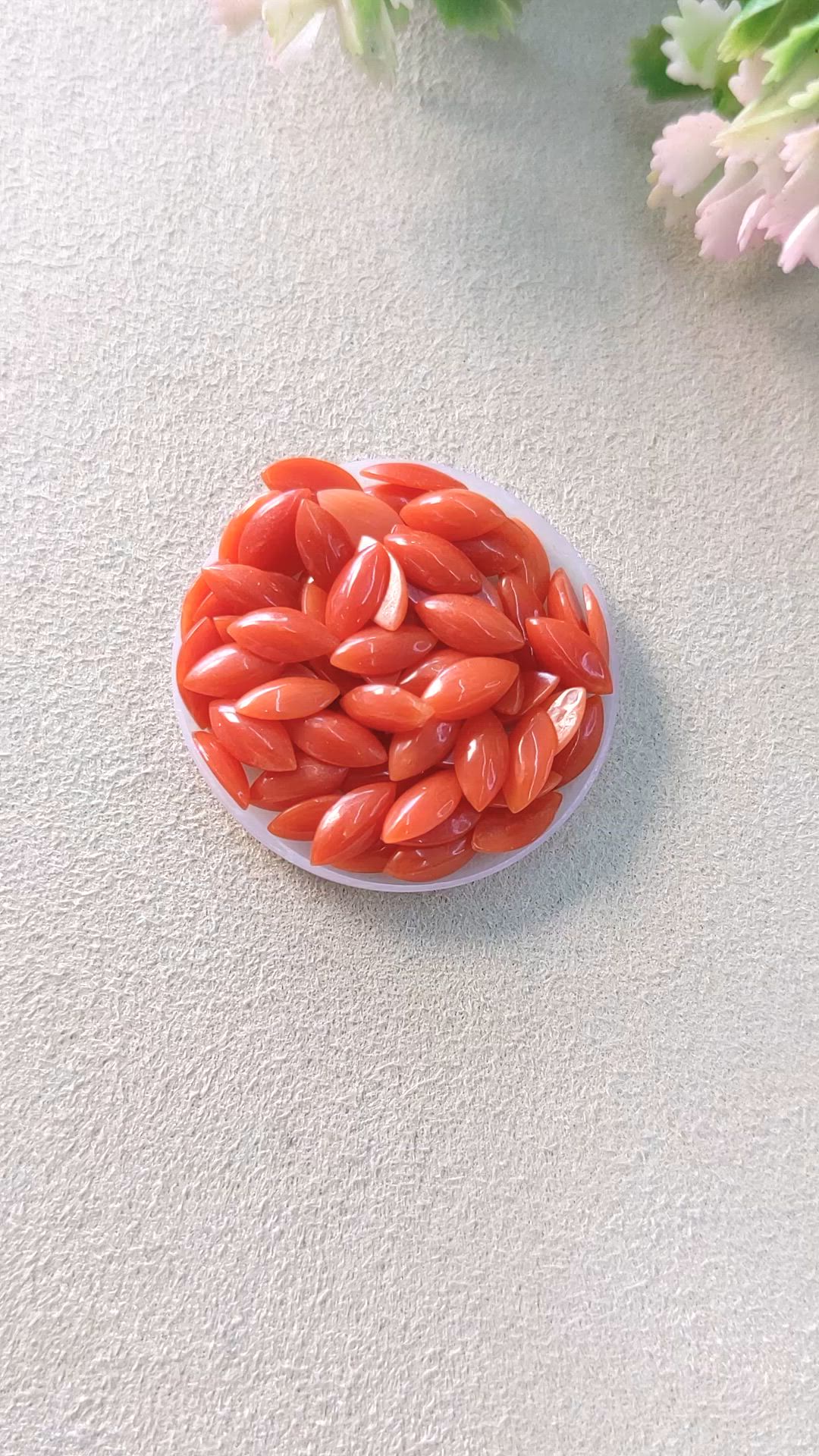 69.69 Ct. Cabochon Coral from Italy Size Video