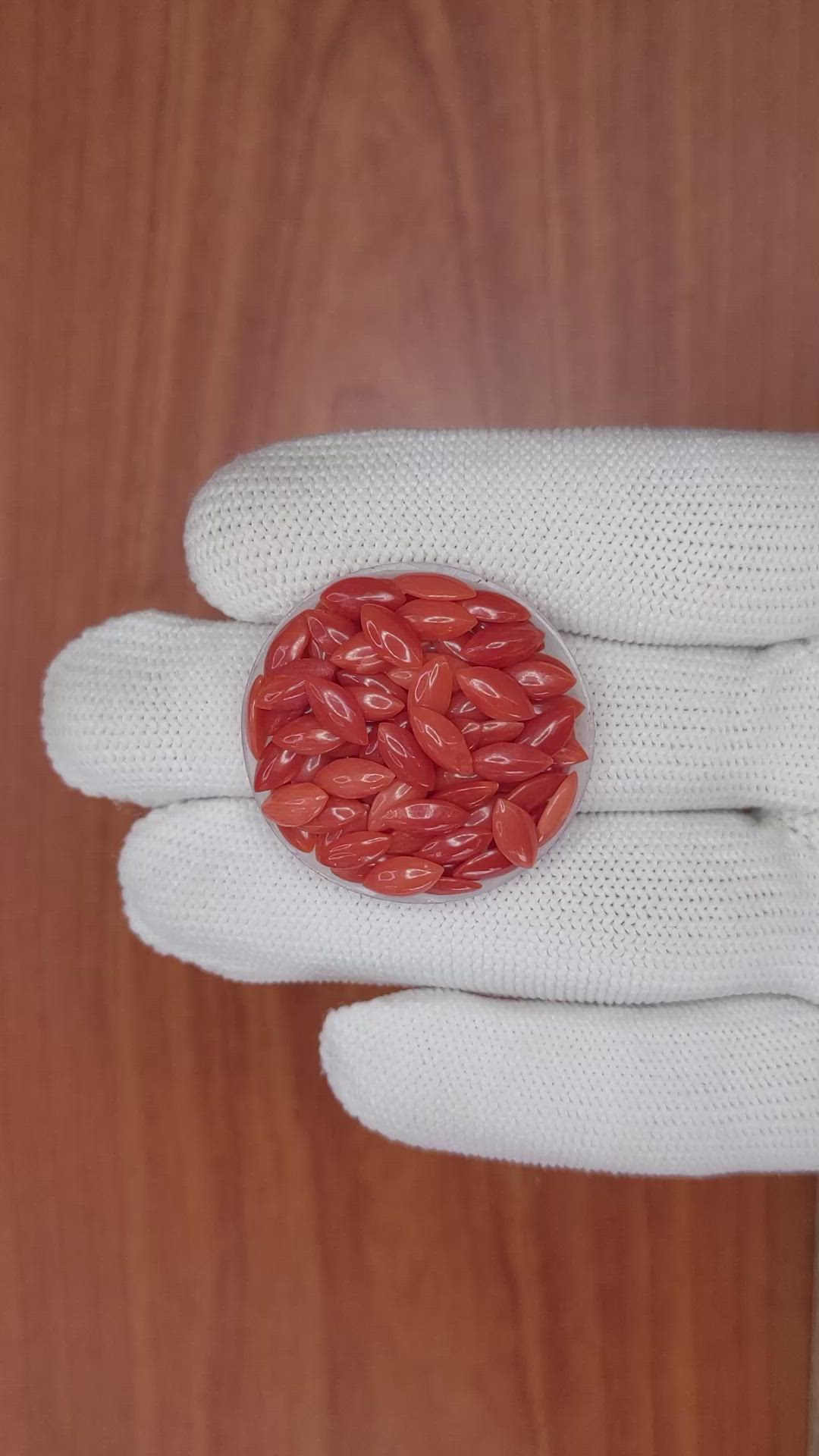 69.69 Ct. Cabochon Coral from Italy Size Video