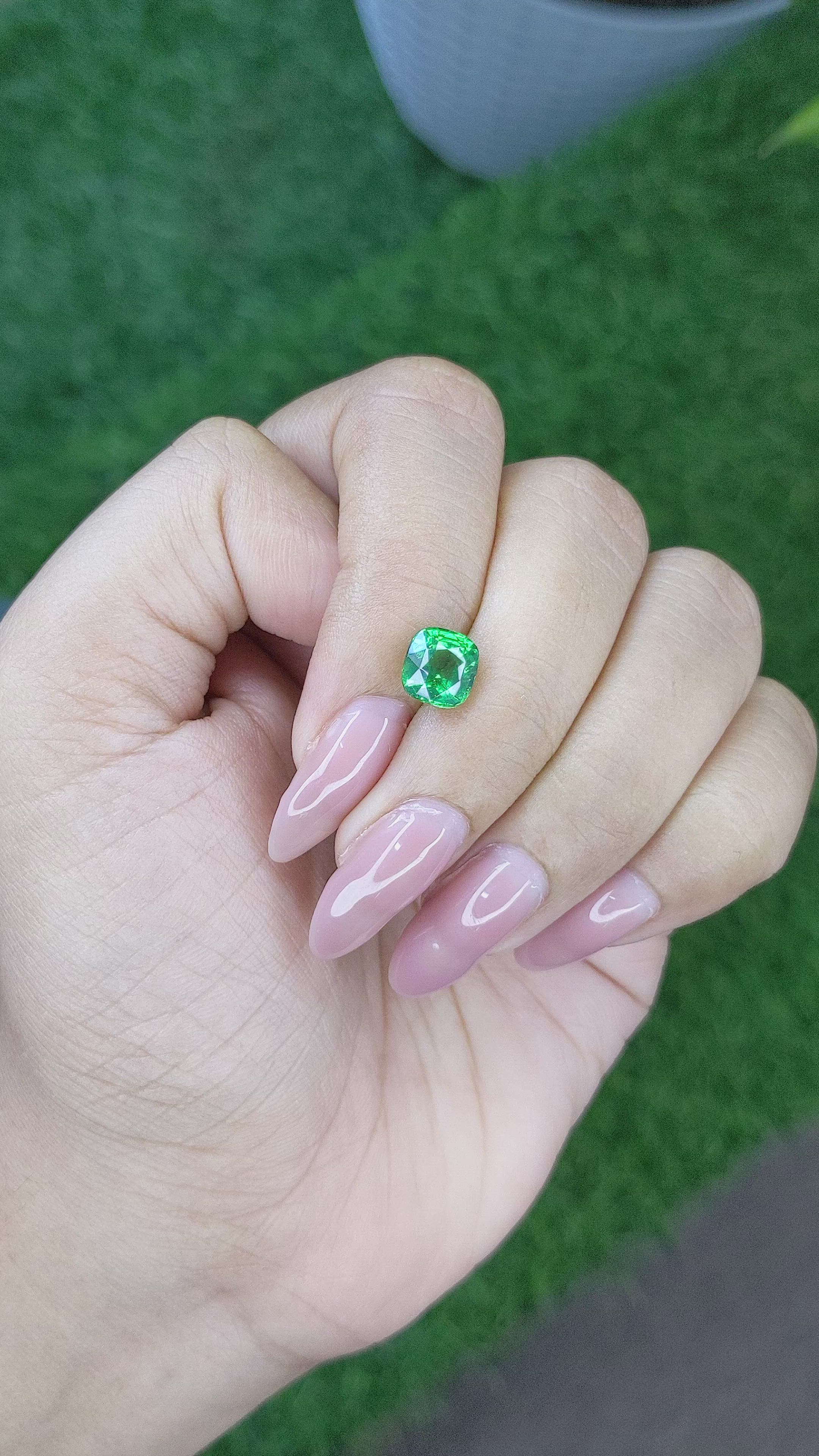 2.24 Ct. Tsavorite Garnet from Tanzania Size Video