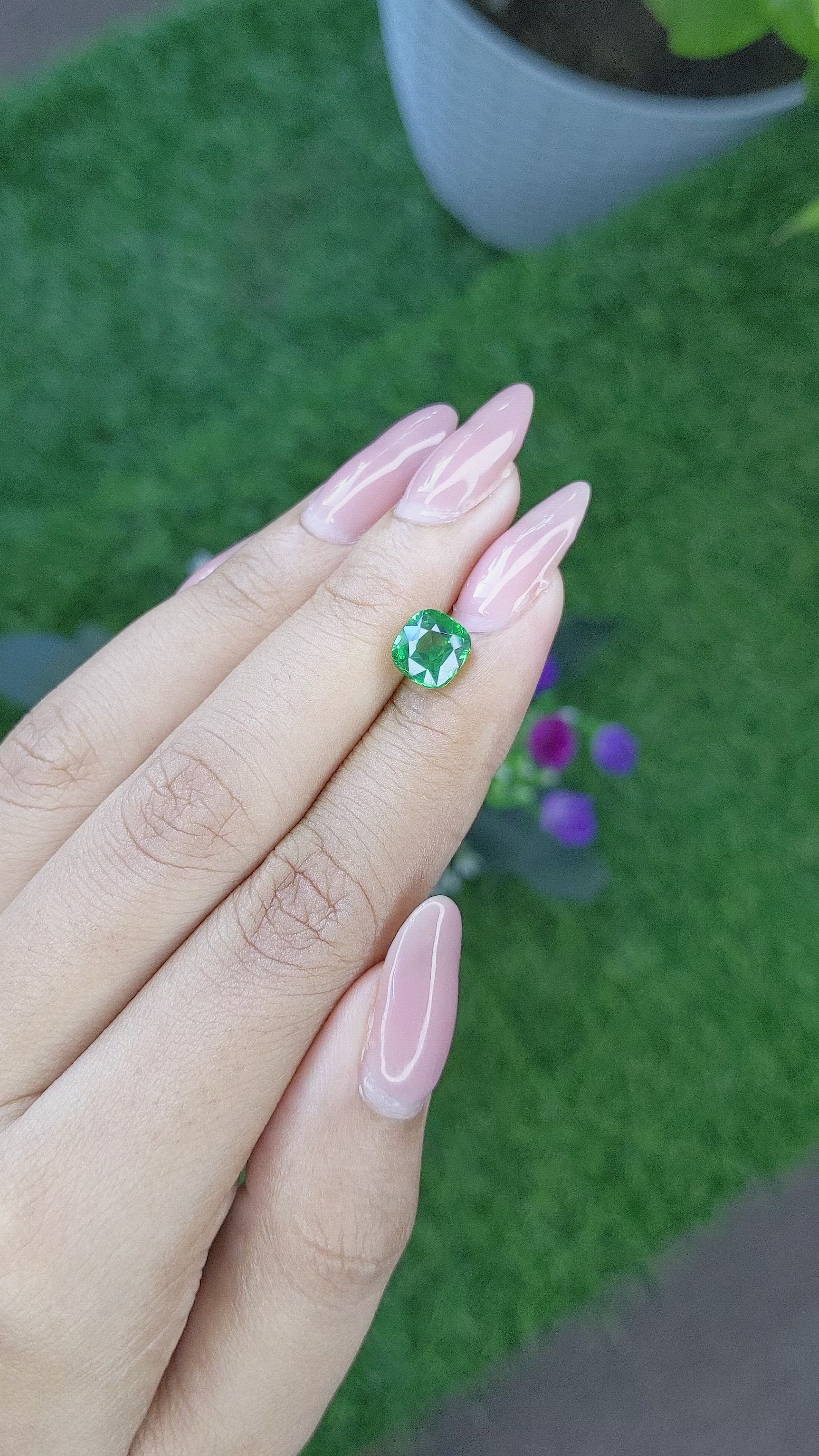 2.24 Ct. Tsavorite Garnet from Tanzania Size Video