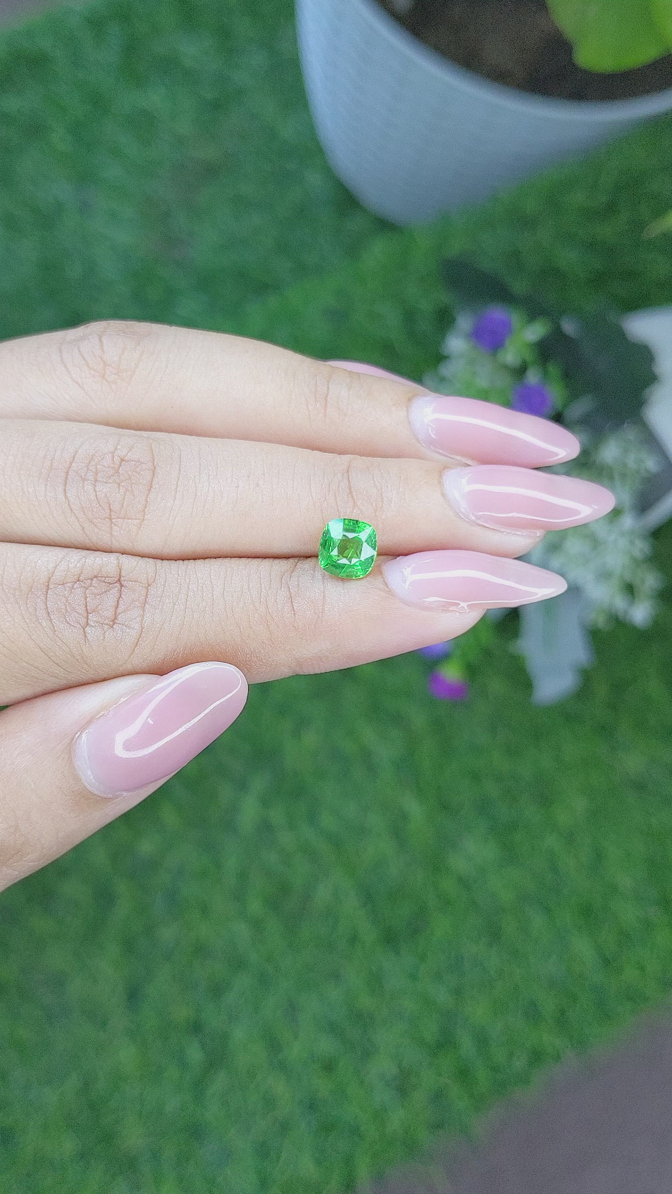 1.59 Ct. Tsavorite Garnet from Tanzania Size Video