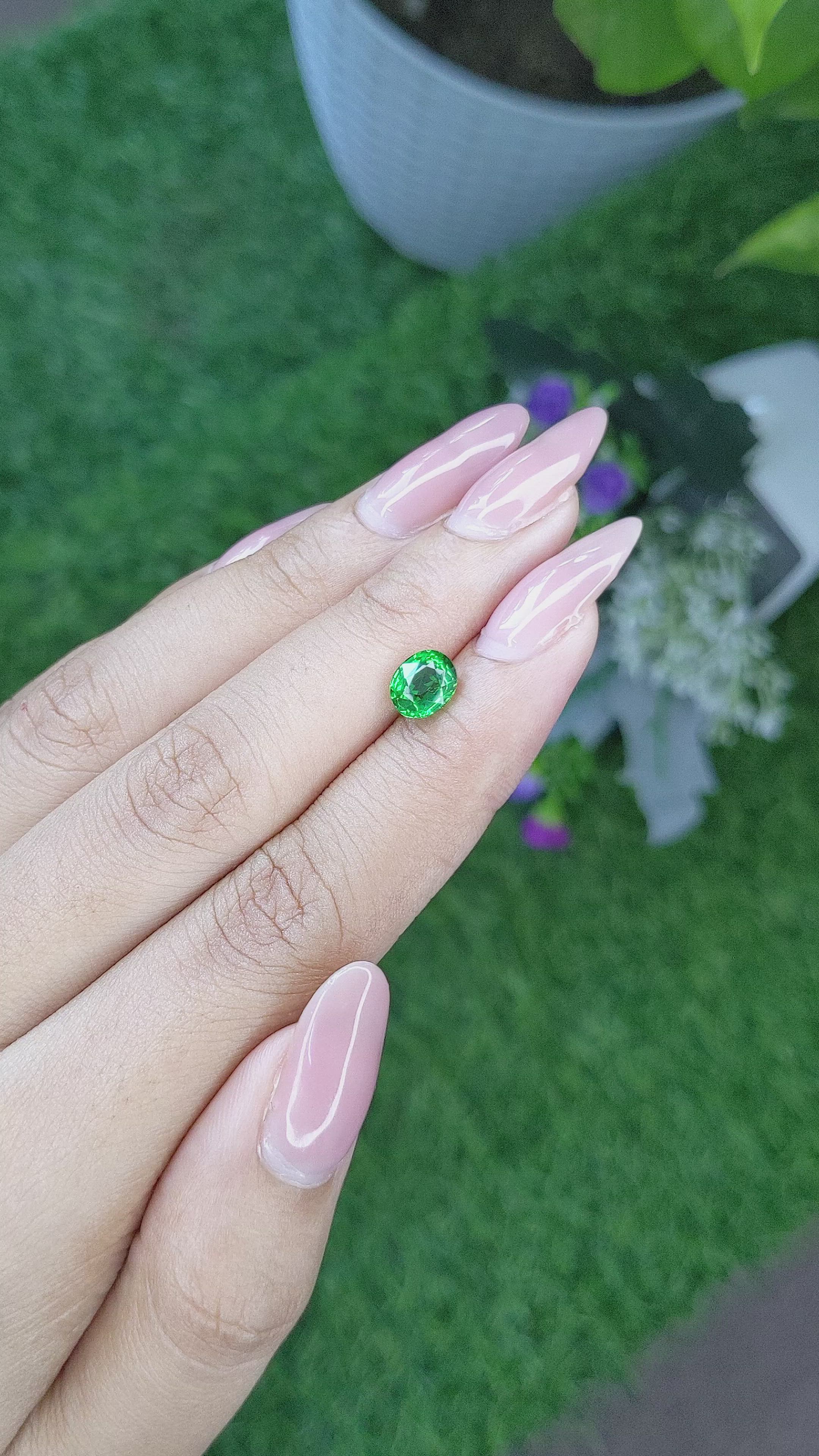 1.52 Ct. Tsavorite Garnet from Tanzania Size Video