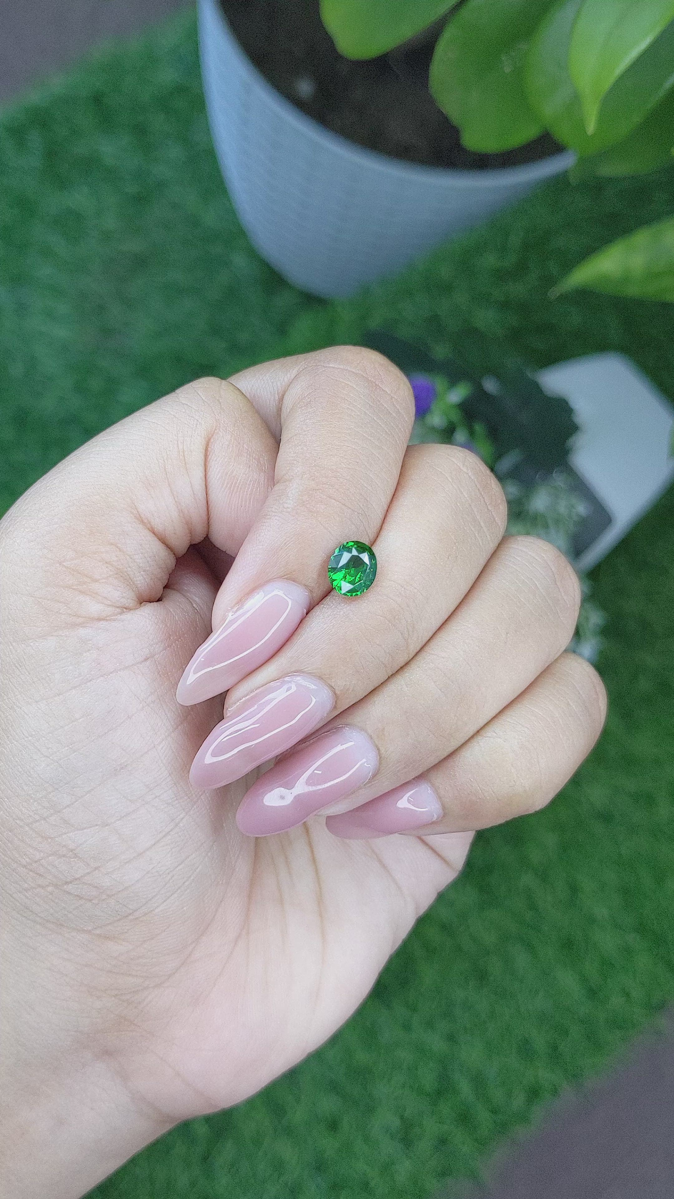 1.09 Ct. Tsavorite Garnet from Tanzania Size Video