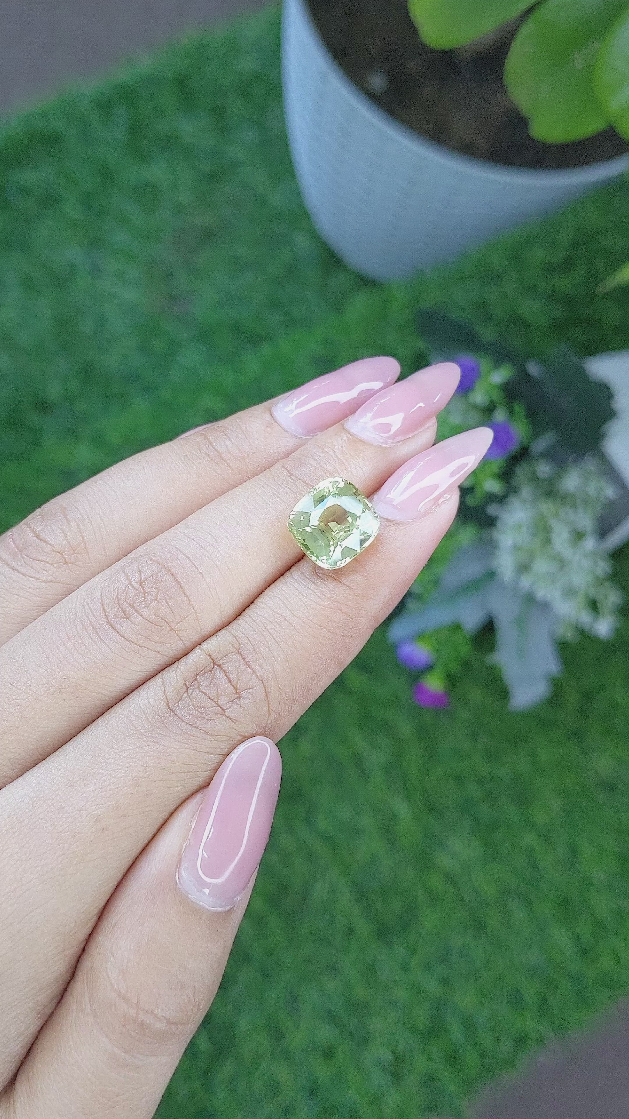 8.03 Ct. Chrysoberyl from Tanzania Size Video