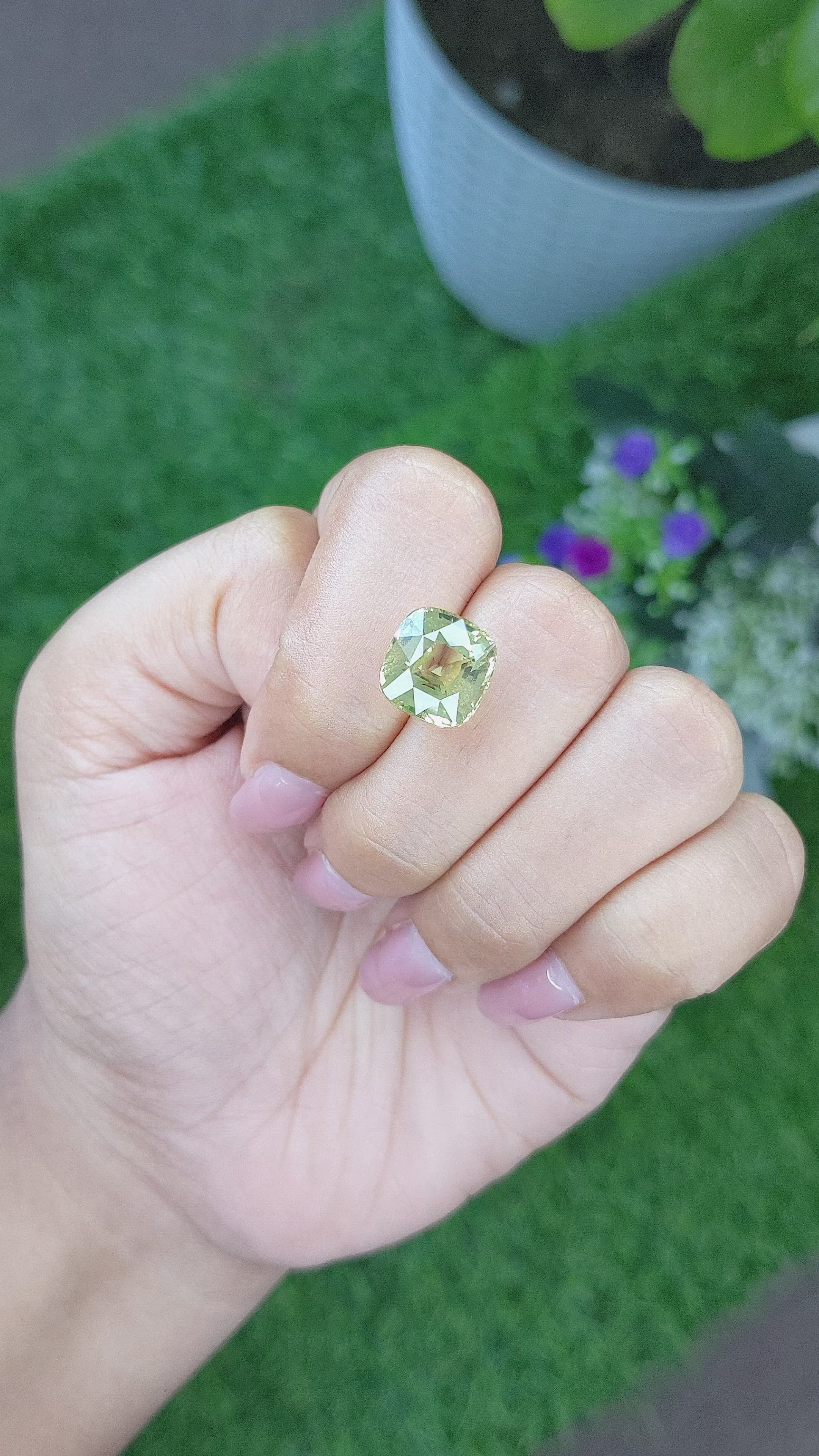 8.03 Ct. Chrysoberyl from Tanzania Size Video