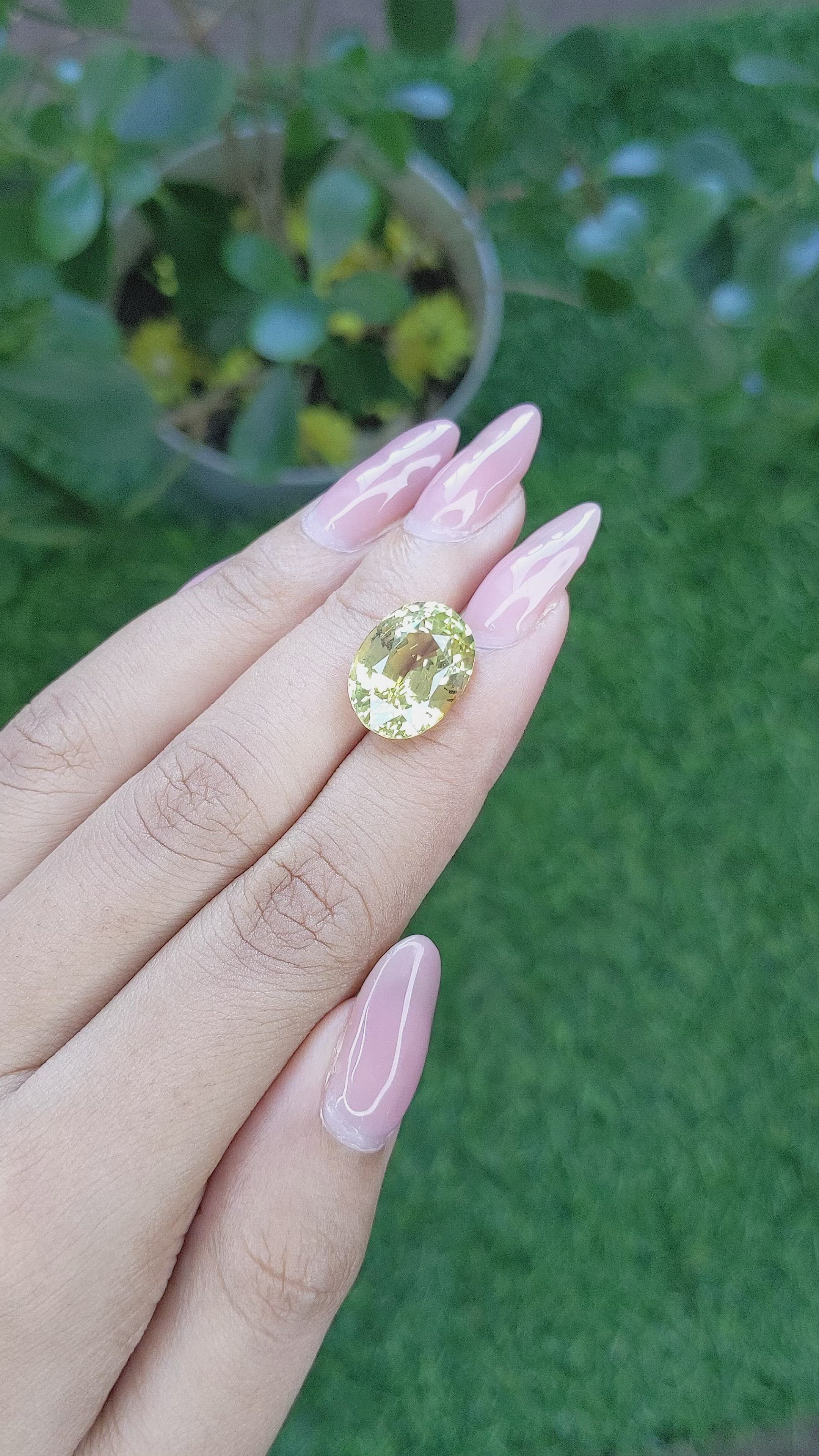 10.36 Ct. Chrysoberyl from Tanzania Size Video