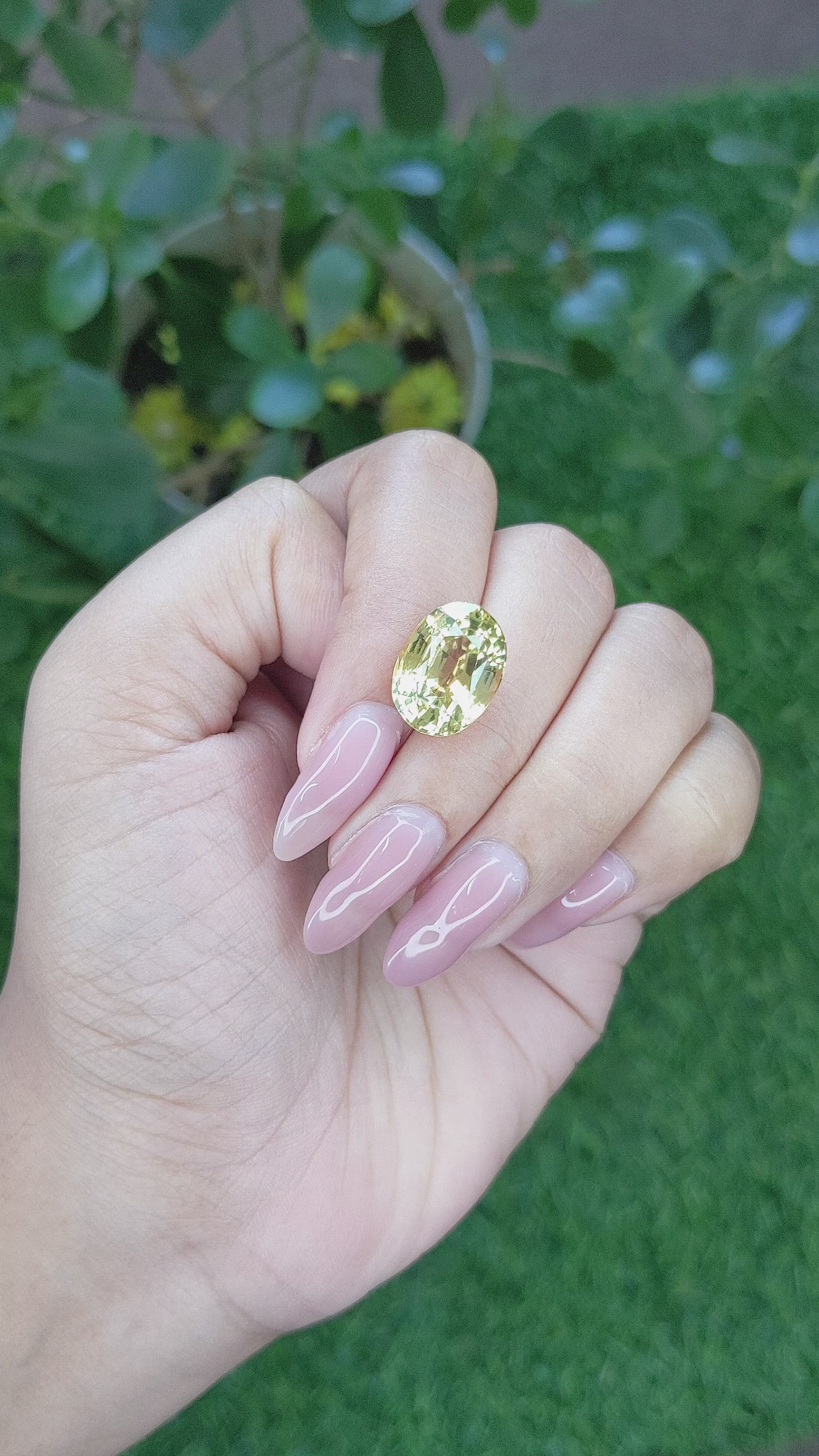 10.36 Ct. Chrysoberyl from Tanzania Size Video