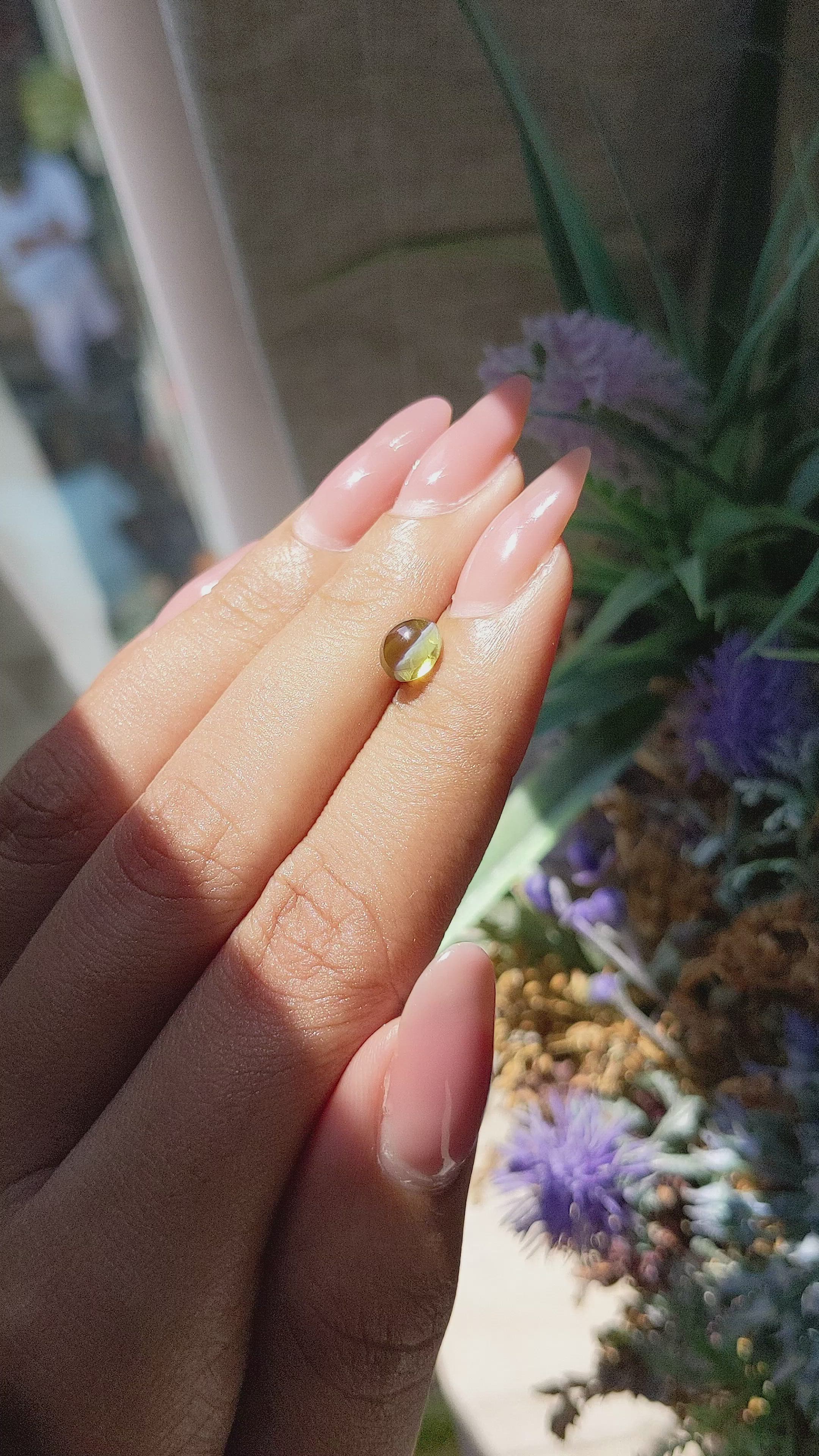 1.30 Ct. Cabochon Chrysoberyl from Madagascar Size Video