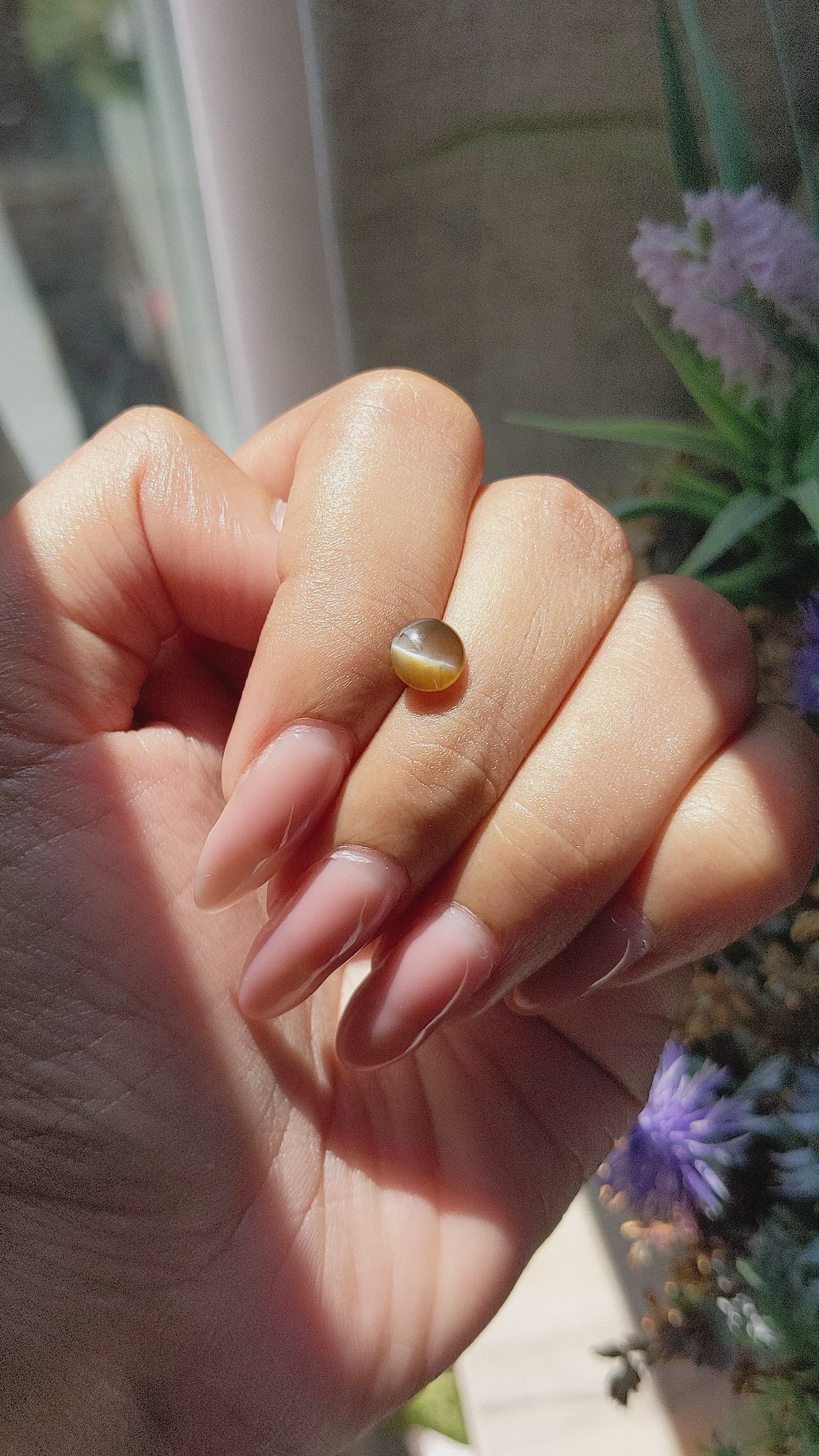 1.33 Ct. Cabochon Chrysoberyl from Tanzania Size Video