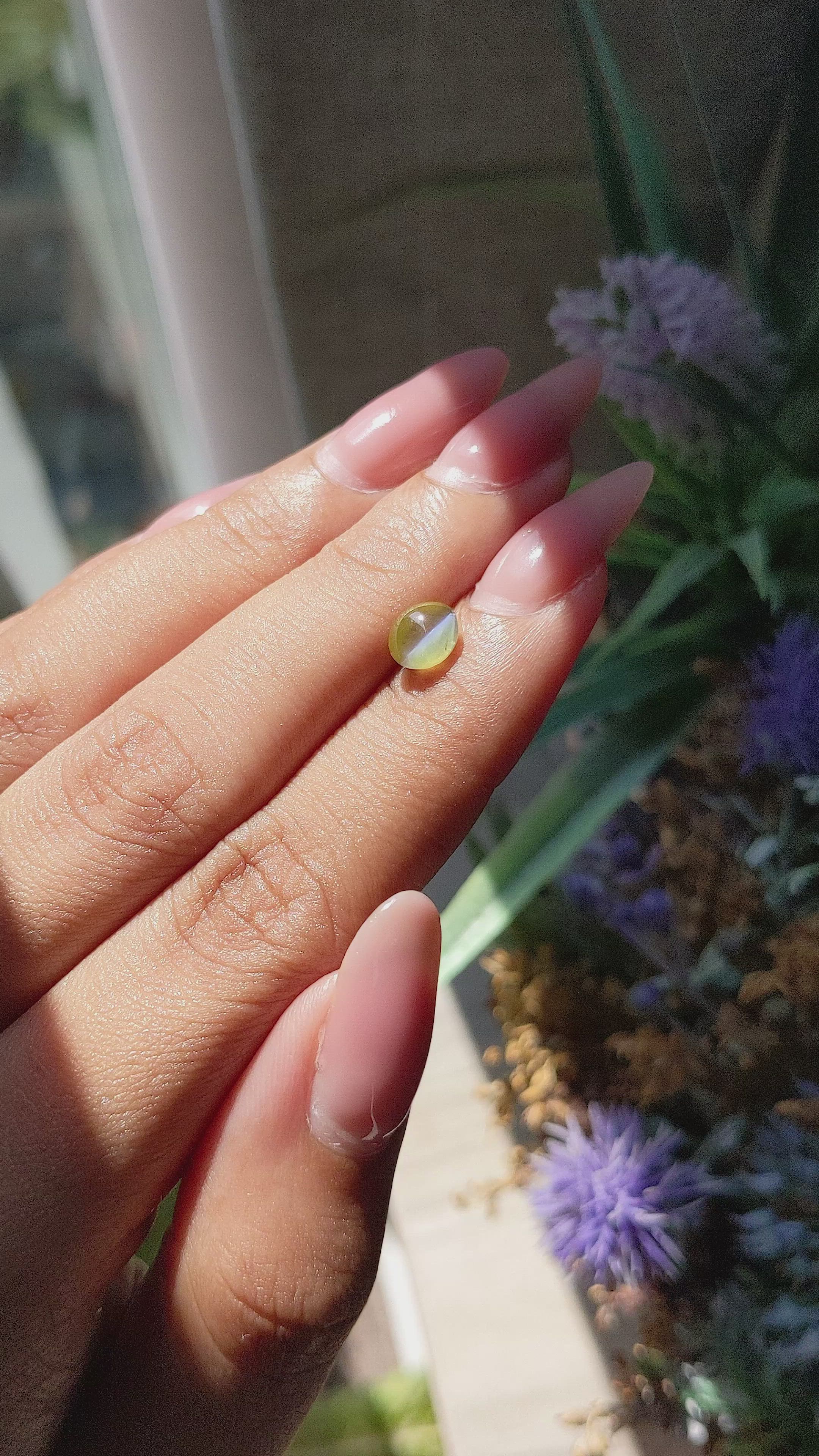 1.29 Ct. Cabochon Chrysoberyl from Tanzania Size Video