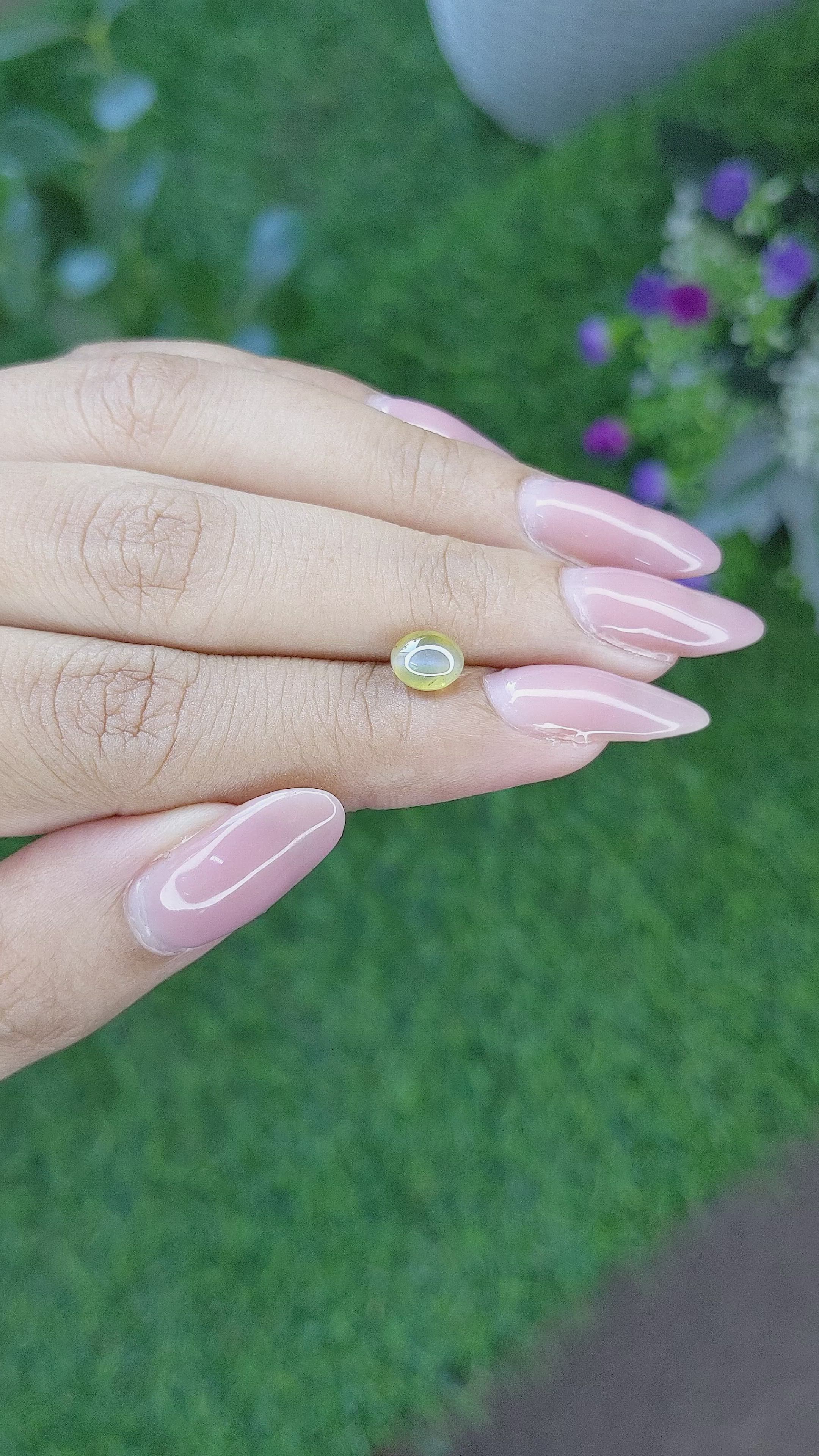 1.29 Ct. Cabochon Chrysoberyl from Tanzania Size Video