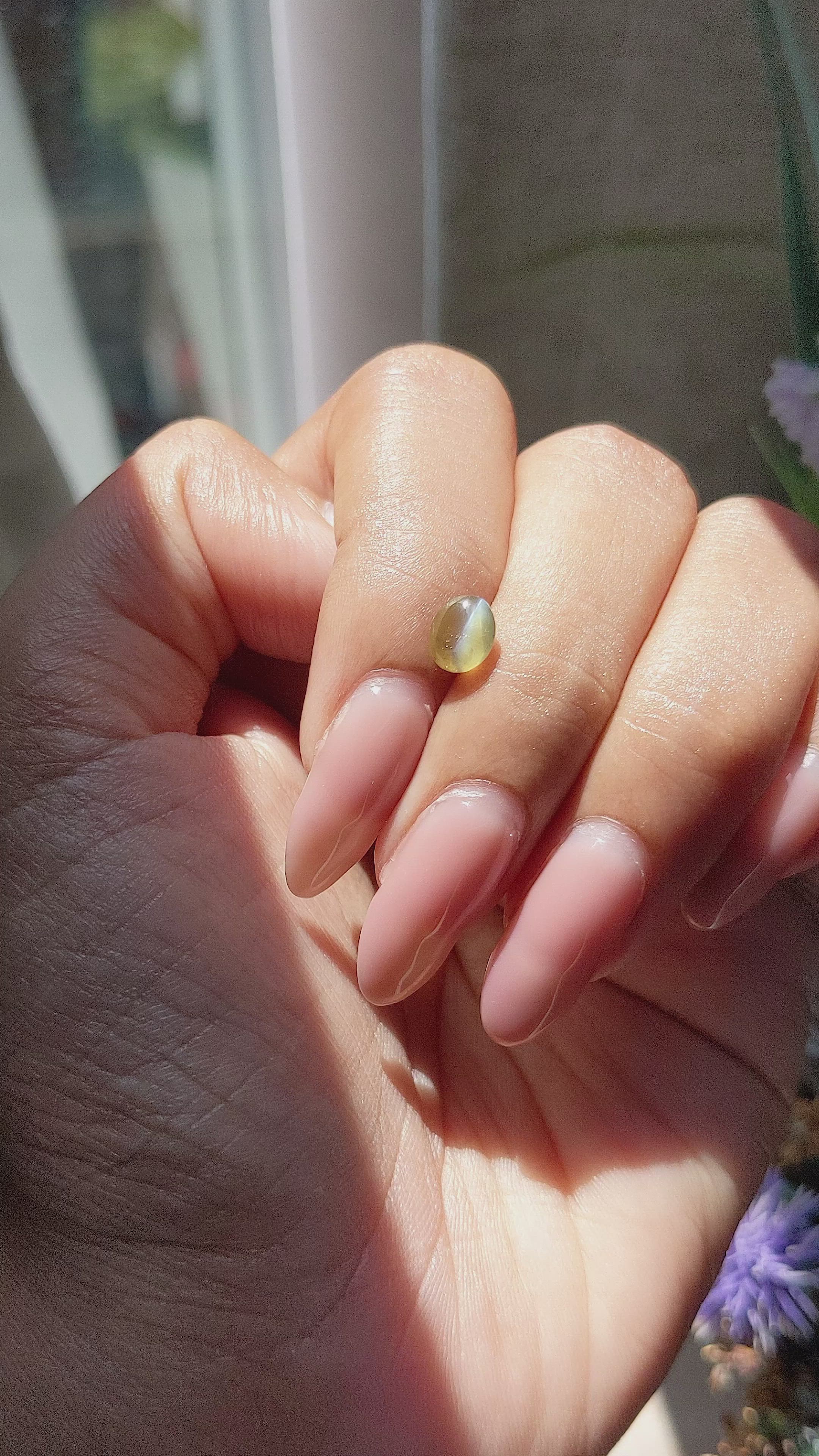 1.29 Ct. Cabochon Chrysoberyl from Tanzania Size Video