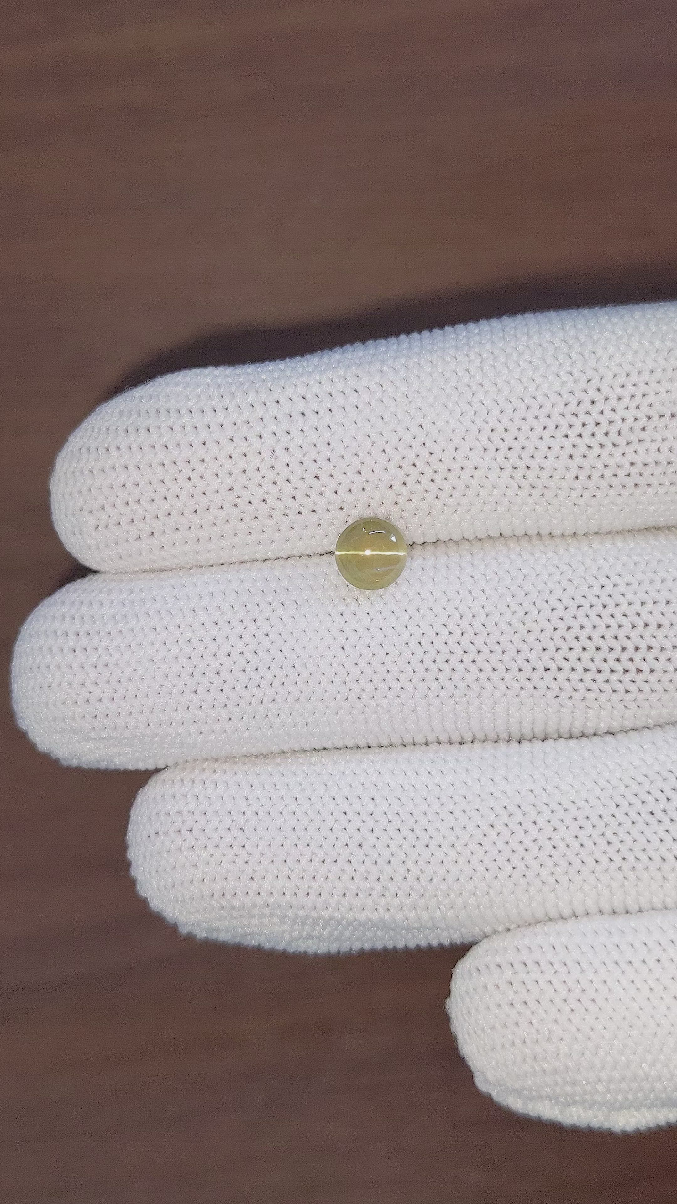 1.46 Ct. Greenish Yellow Cabochon Chrysoberyl from Tanzania Size Video