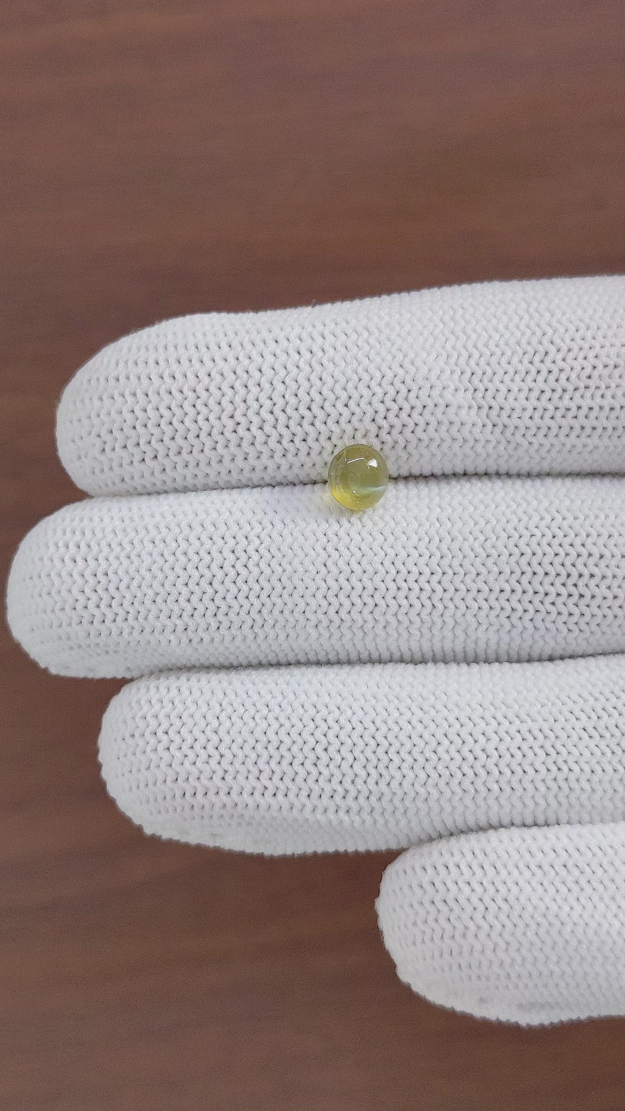 1.46 Ct. Greenish Yellow Cabochon Chrysoberyl from Tanzania Size Video