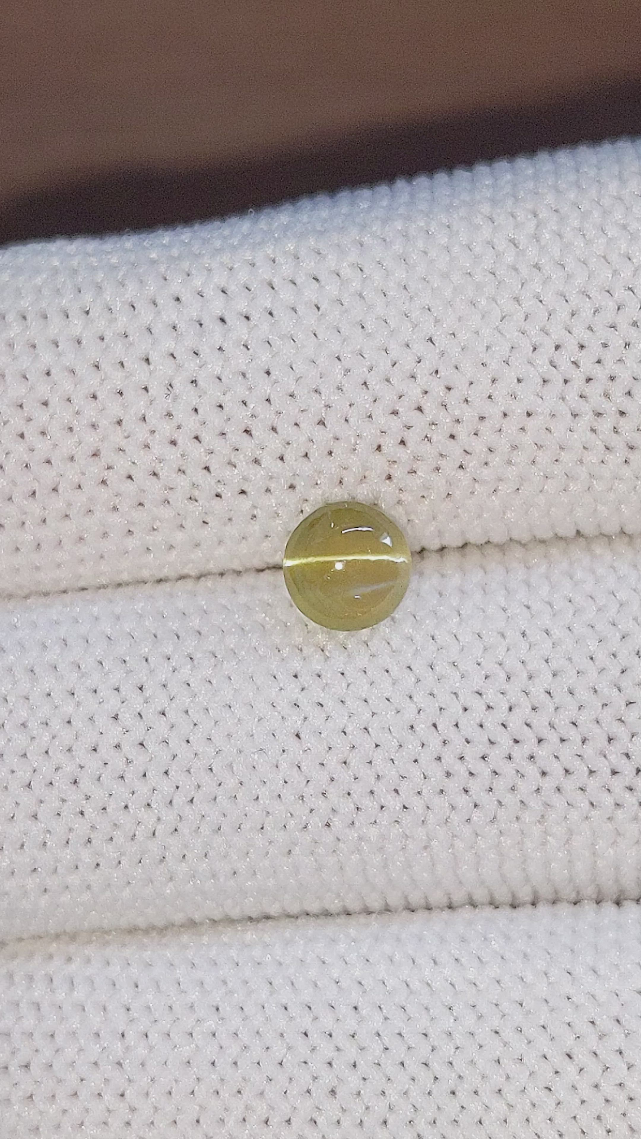 1.46 Ct. Greenish Yellow Cabochon Chrysoberyl from Tanzania Size Video
