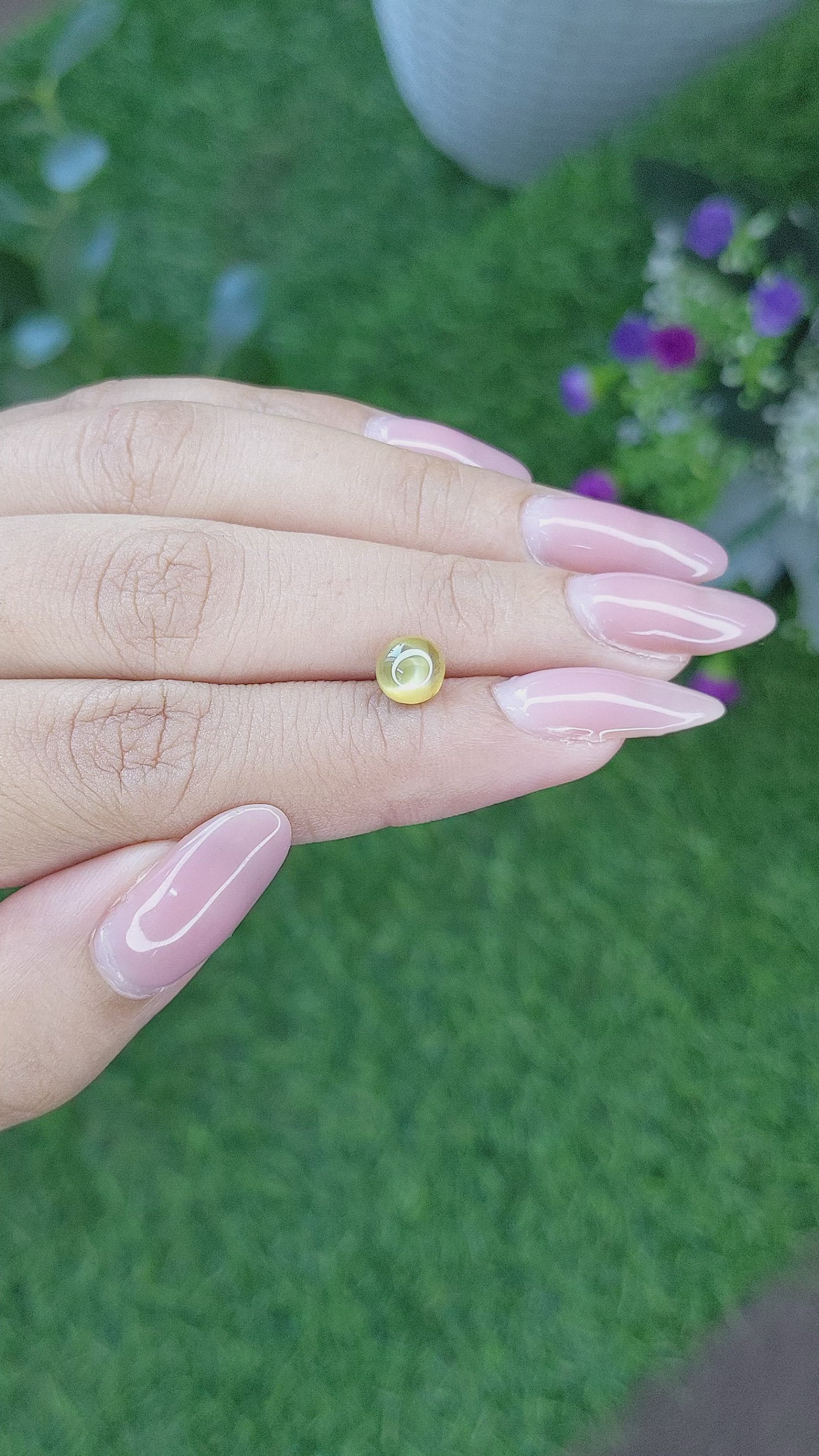 1.53 Ct. Cabochon Chrysoberyl from Tanzania Size Video